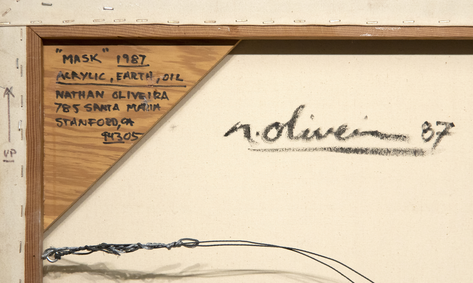 NATHAN OLIVEIRA - מסכה - אקריליק, אדמה ושמן על בד - 66 x 54 in.
