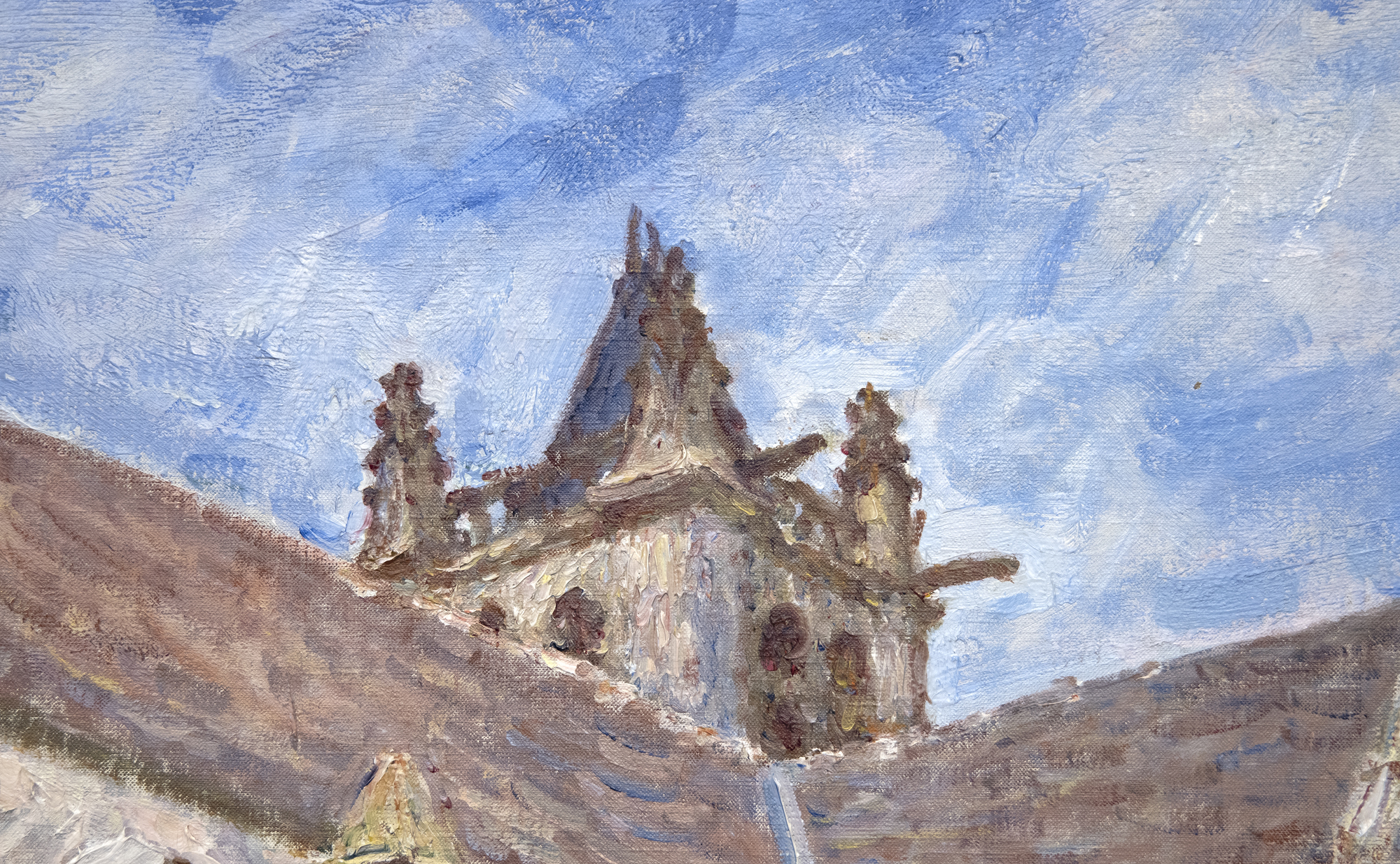 ALFRED SISLEY - L&#039;Église de Moret, le Soir - huile sur toile - 31 1/4 x 39 1/2 in.