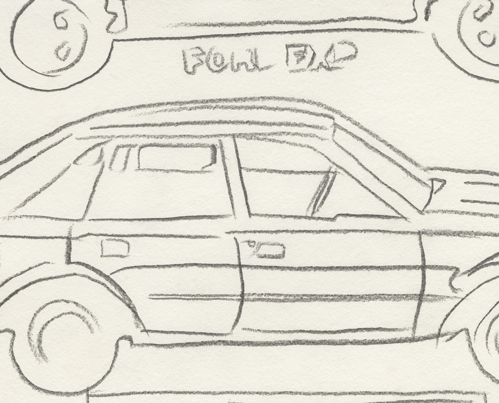 ANDY WARHOL - Ford car ANDY WARHOL - Ford car - graphite on paper - 11 1/2 x 15 3/4 in.