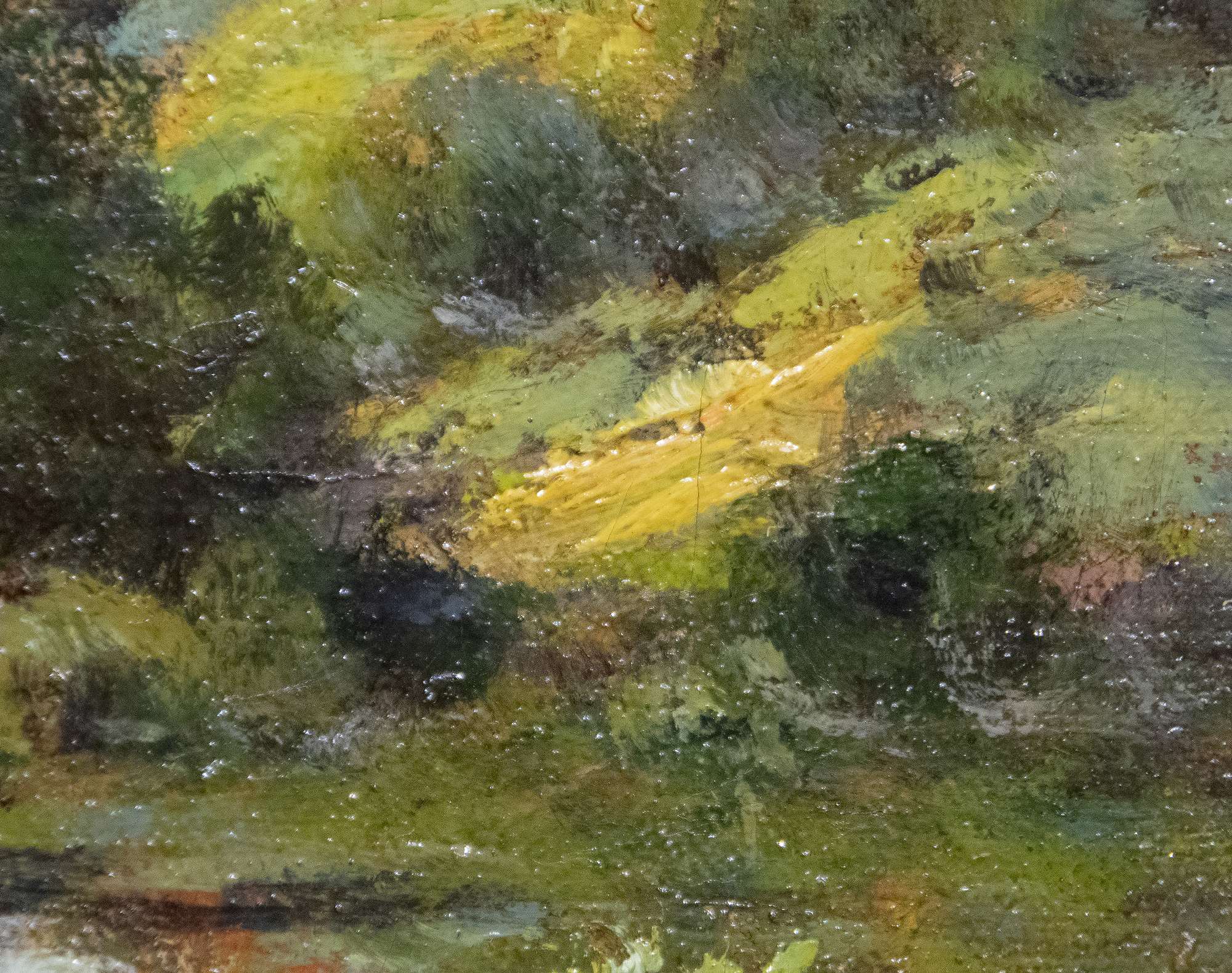 MANUEL VALENCIA - Sunlight and Shadow on the Hills MANUEL VALENCIA - Sunlight and Shadow on the Hills - oil on panel - 10 3/4 x 17 in.