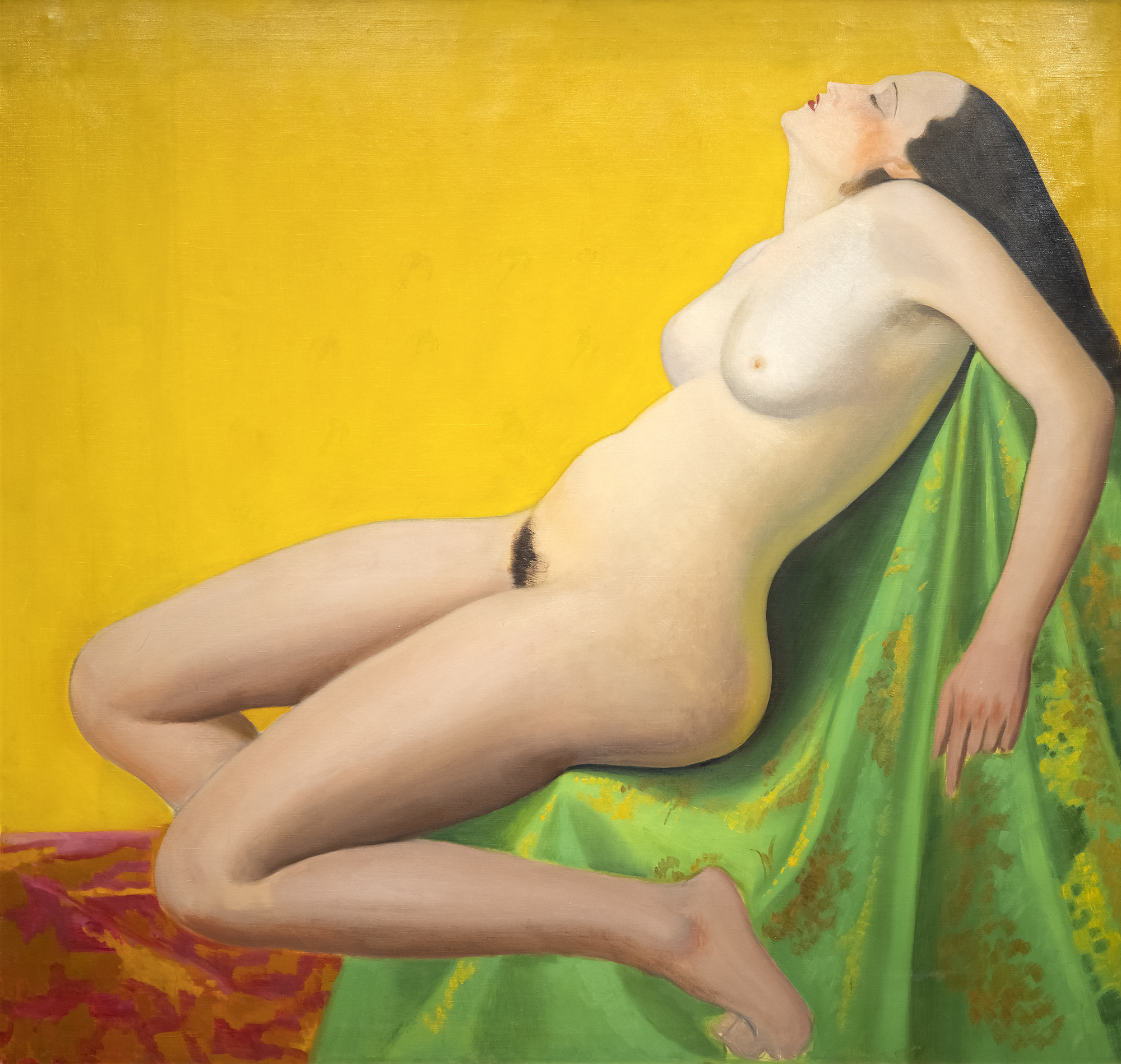 JOSEPH STELLA - Reclining Nude JOSEPH STELLA - Liegender Akt - Öl auf Leinwand - 50 x 52 1/2 Zoll.
