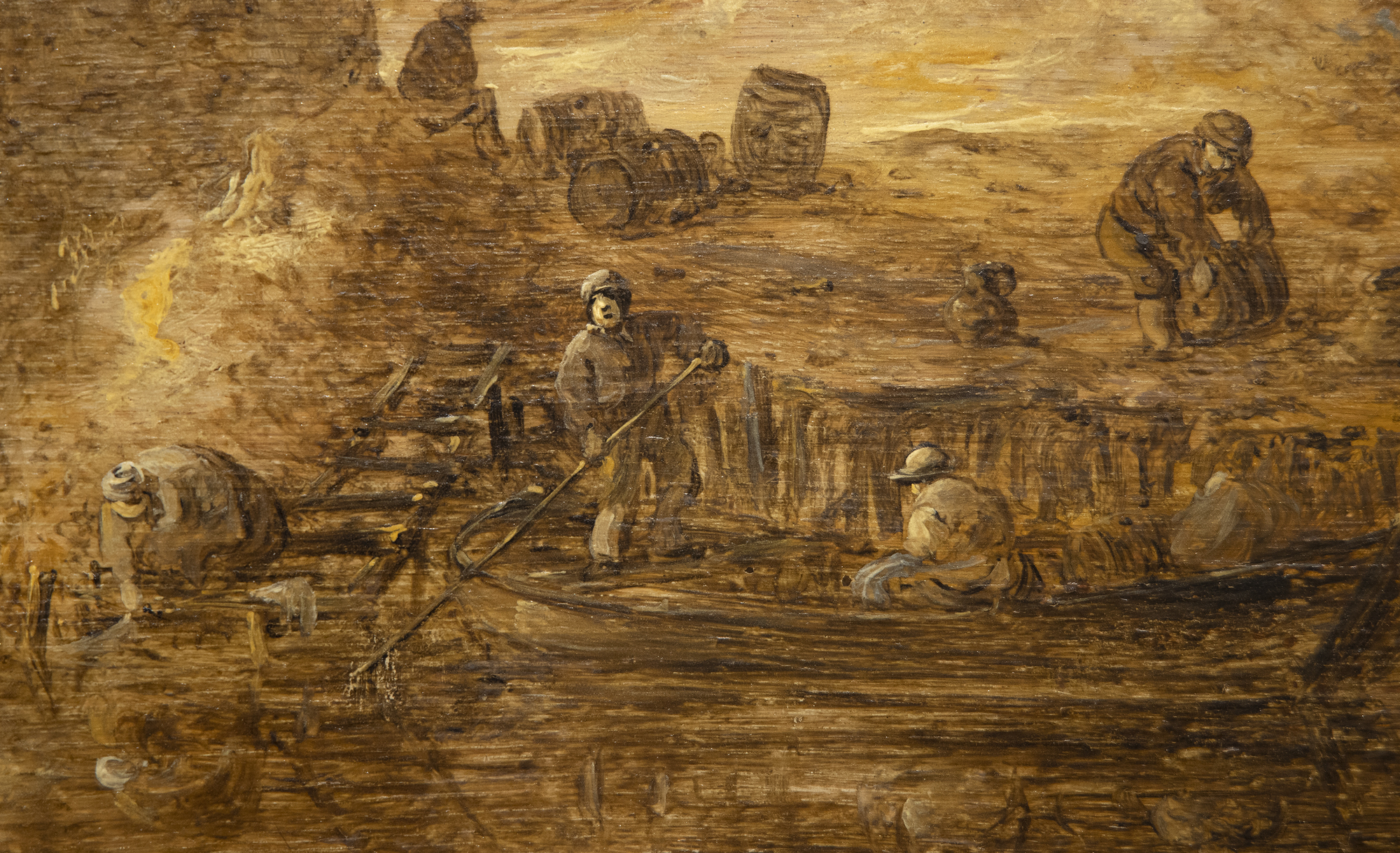 JAN JOSEPHSZOON VAN GOYEN - River Landscape with a Windmill and Chapel JAN JOSEPHSZOON VAN GOYEN - 風車とチャペルのある川の風景 - パネルに油絵 - 22 1/2 x 31 3/4 in.