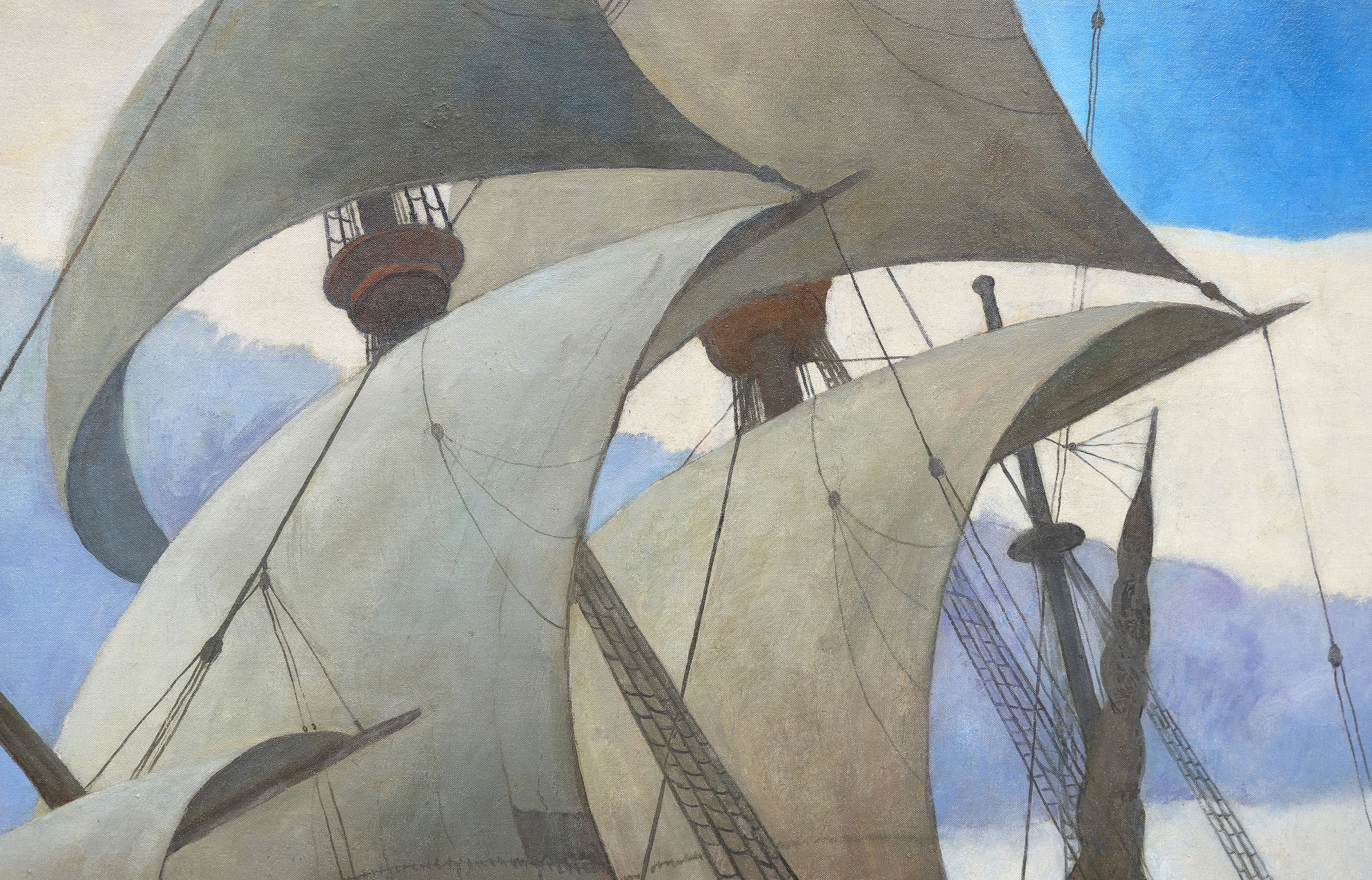 N.C. WYETH - The Coming of the Mayflower in 1620 - oil on canvas - 104 1/2 x 158 3/4 in.