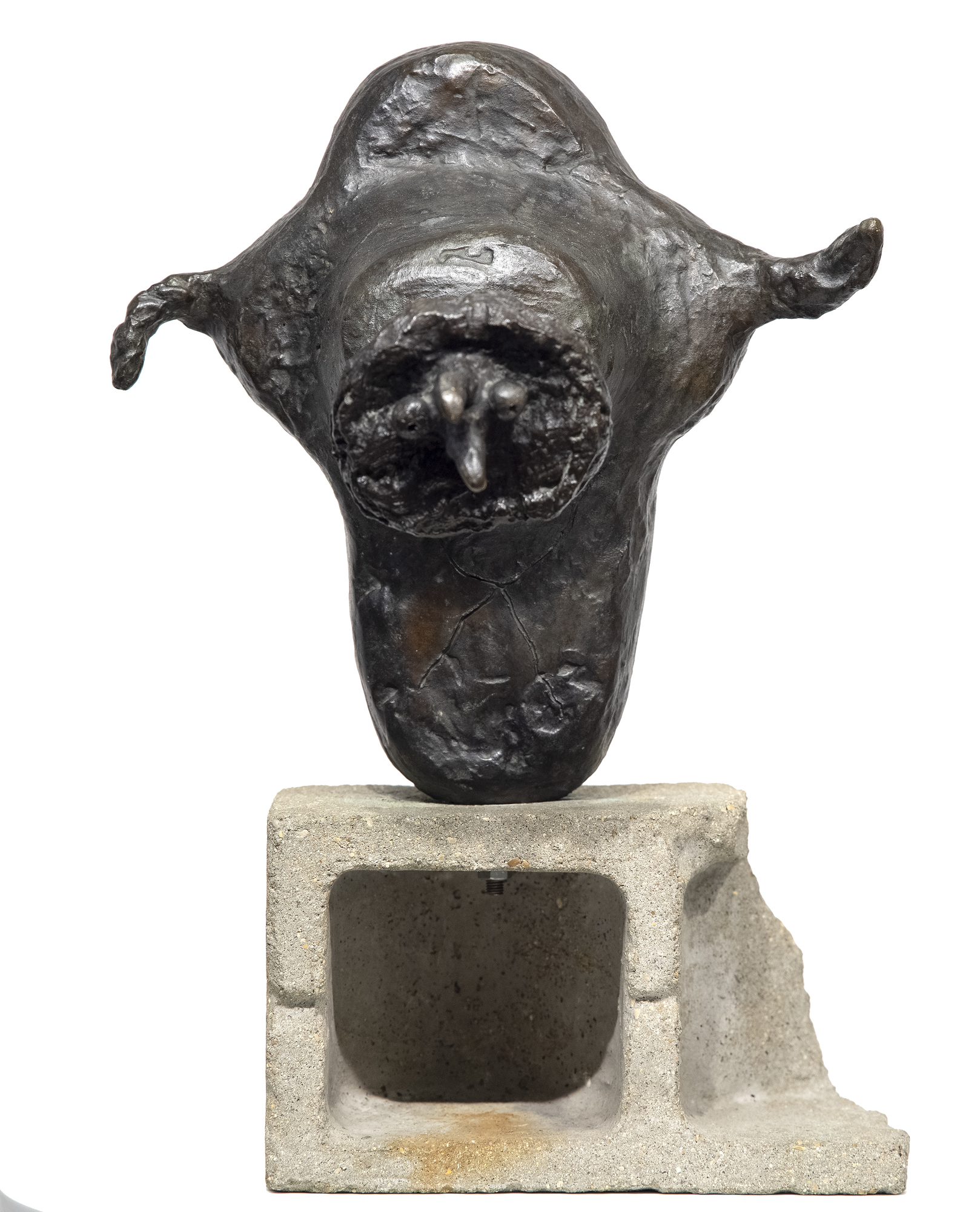 JOAN MIRO - L&#039;Oiseau - bronze et parpaing - 23 7/8 x 20 x 16 1/8 in.