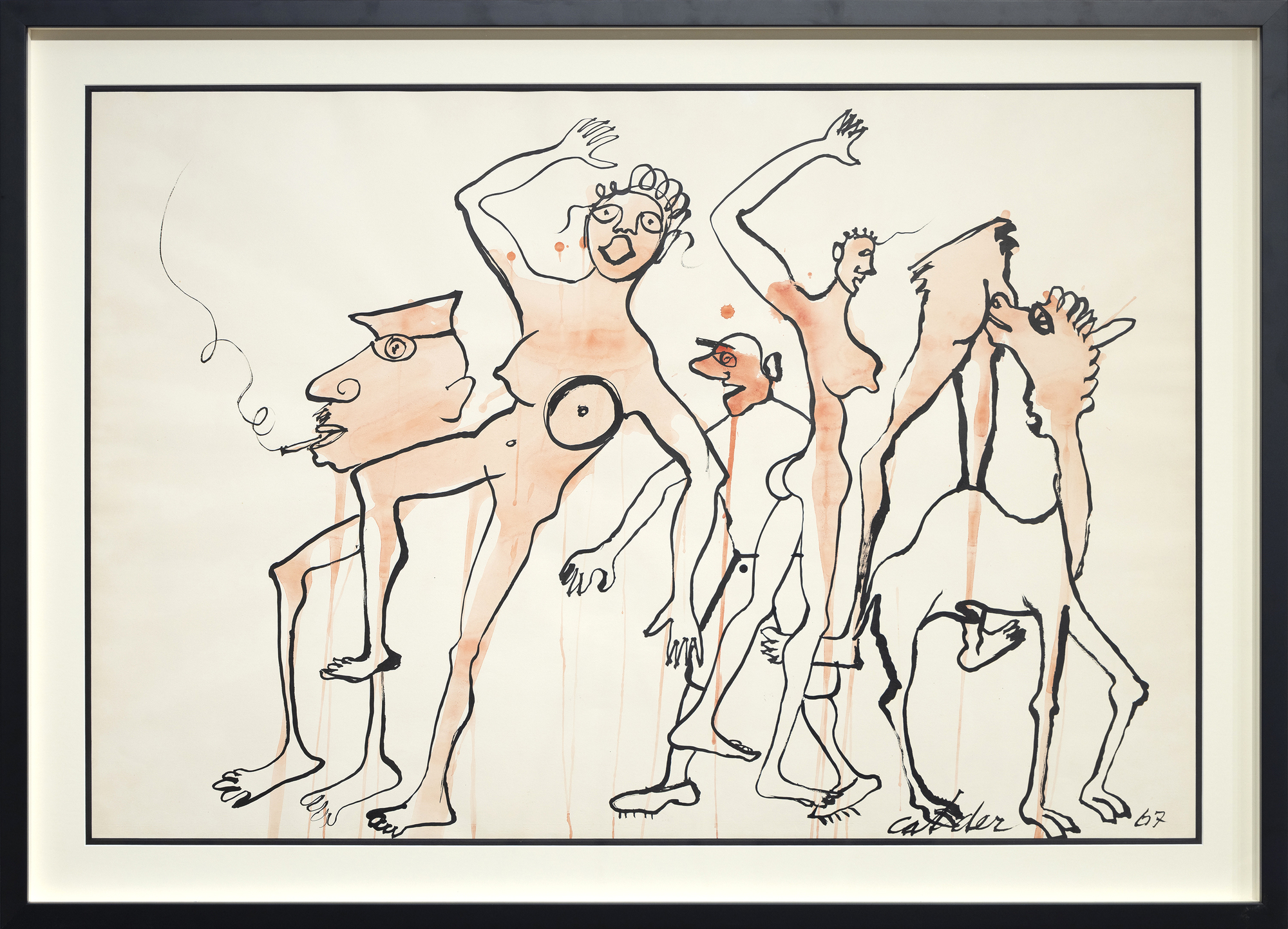 Well known for his candor and pragmatic sensibility, Alexander Calder was as direct, ingenious, and straight to the point in life as he was in his art. “Personnages”, for example, is unabashedly dynamic, a work that recalls his early love of the action of the circus as well as his insights into human nature. The character of “Personnages” suggests a spontaneous drawing-in-space, recalling his radical wire sculptures of the 1920s.<br>© 2023 Calder Foundation, New York / Artists Rights Society (ARS), New York