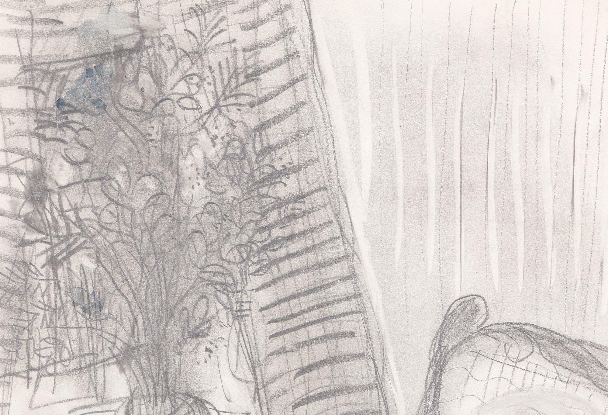 MARC CHAGALL - Les Amoureux sur le divan - watercolor and pencil on paper - 25 1/2 x 19 1/2 in.