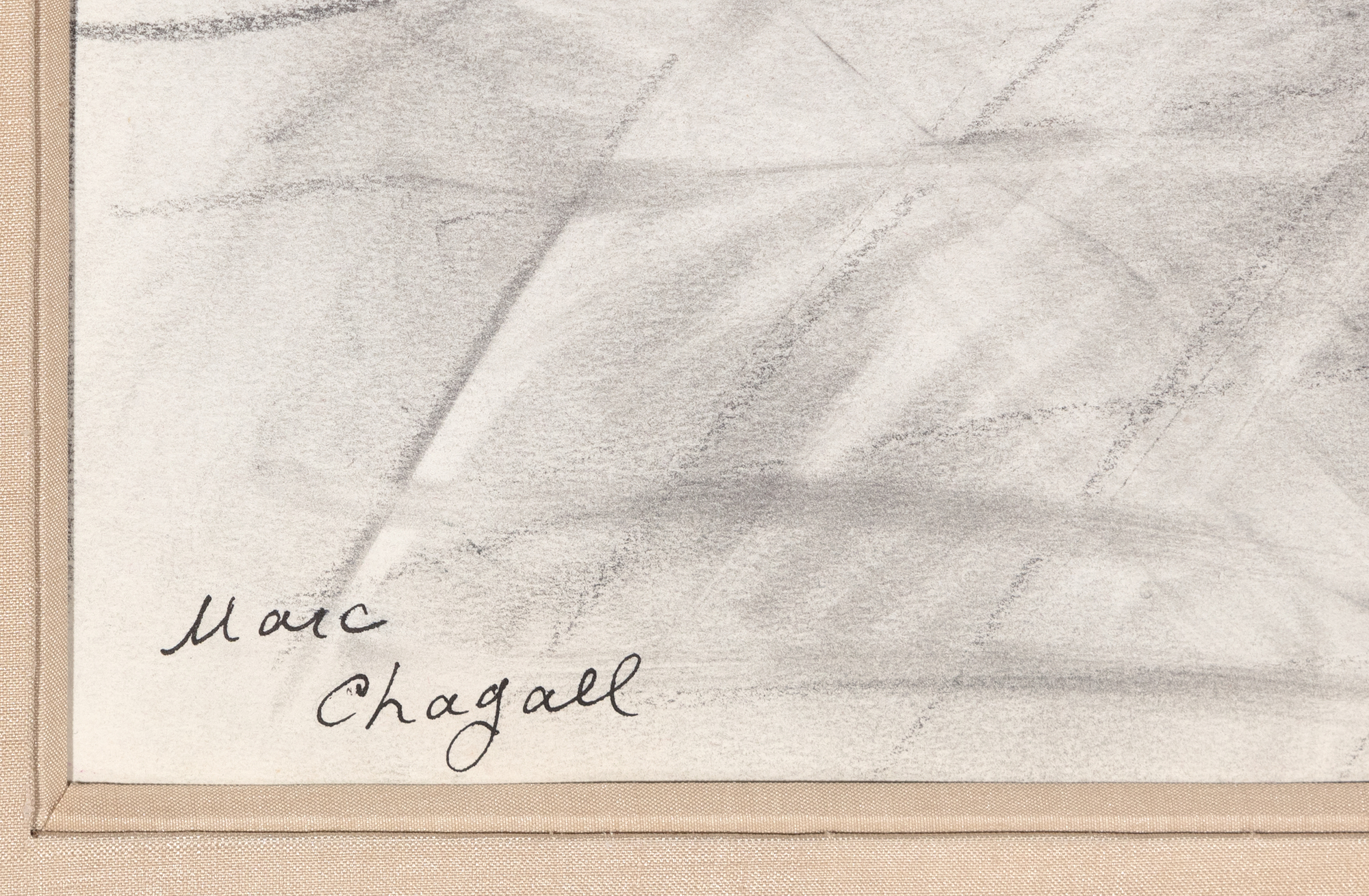 MARC CHAGALL - Les Amoureux sur le divan - acuarela y lápiz sobre papel - 25 1/2 x 19 1/2 in.