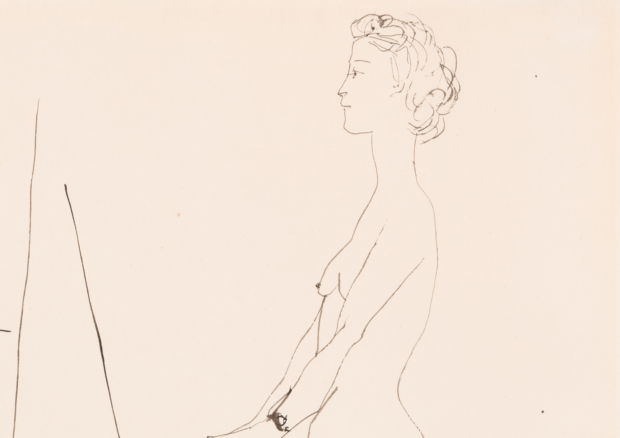 PABLO PICASSO - Peintre et modèle PABLO PICASSO - Peintre et modèle - pen and India ink on paper - 9 3/8 x 12 5/8 in.