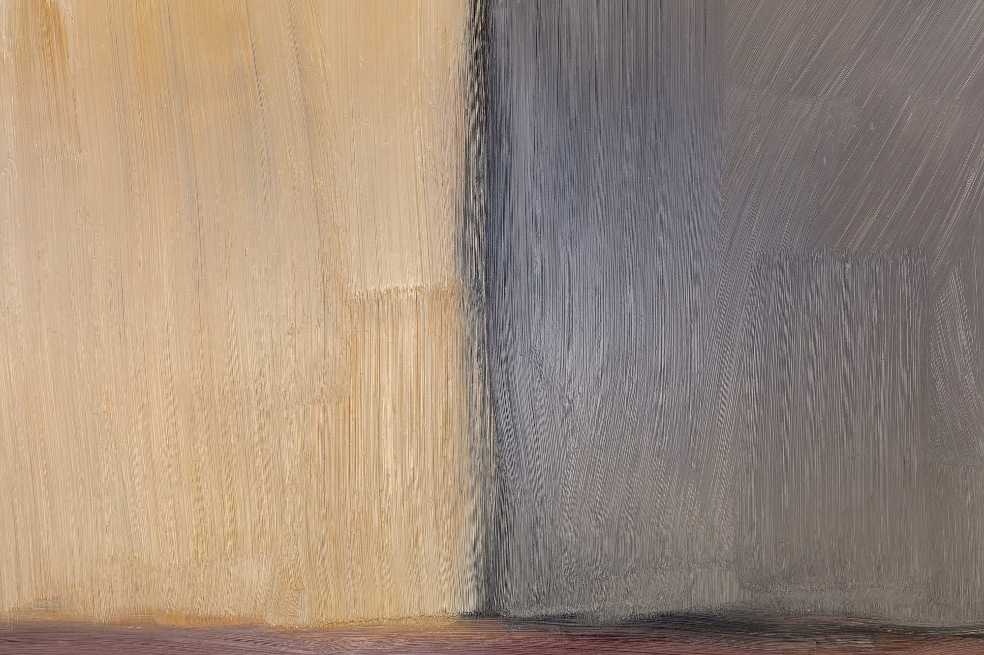 SEAN SCULLY - 灰色的红色 - 铝制油画 - 85 x 75 英寸。