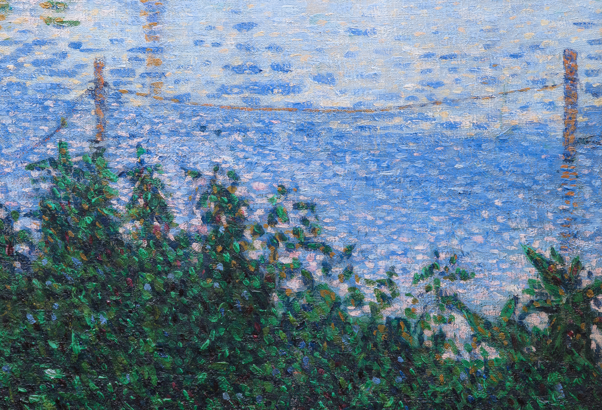 PAUL SIGNAC - Les Andelys. L'Île à Lucas On May 15, 1886, a visual manifesto for a new art movement was born when Georges Seurat’s crowning achievement, A Sunday Afternoon on the Island of La Grande Jatte was unveiled at the Eighth Impressionist Exhibition. Seurat can claim title as the original “Scientific Impressionist” working in a manner that came to be known as Pointillism or Divisionism. It was, however, his friend and the confidant, 24-year-old Paul Signac and their constant dialogue that led to a collaboration in understanding the physics of light and color and the style that emerged. Signac was an untrained, yet a blazingly talented, Impressionist painter whose temperament was perfectly suited to the rigor and discipline required to achieve the painstakingly laborious brushwork and color. Signac quickly assimilated the technique. He also bore witness to Seurat’s arduous two-year journey building myriad layers of unblended dots of color on the colossally-sized La Grande Jatte. Together, Signac, the brash extrovert, and Seurat, a secretive introvert, were about to subvert the course of Impressionism, and change the course of modern art.