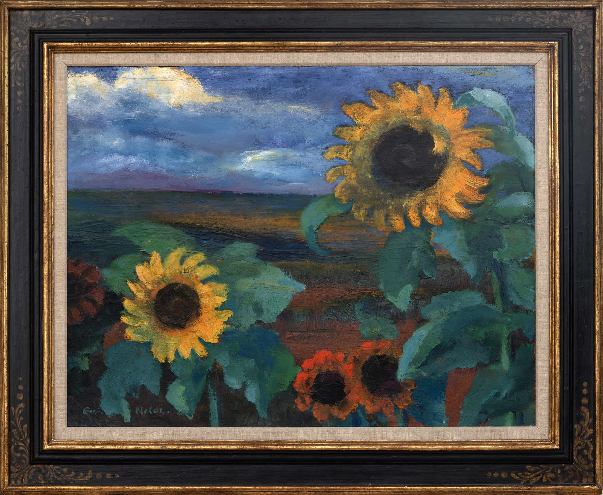EMIL NOLDE - Sonnenblumen, Abend II EMIL NOLDE - Sonnenblumen, Abend II - oil on canvas - 26 1/2 x 35 3/8 in.