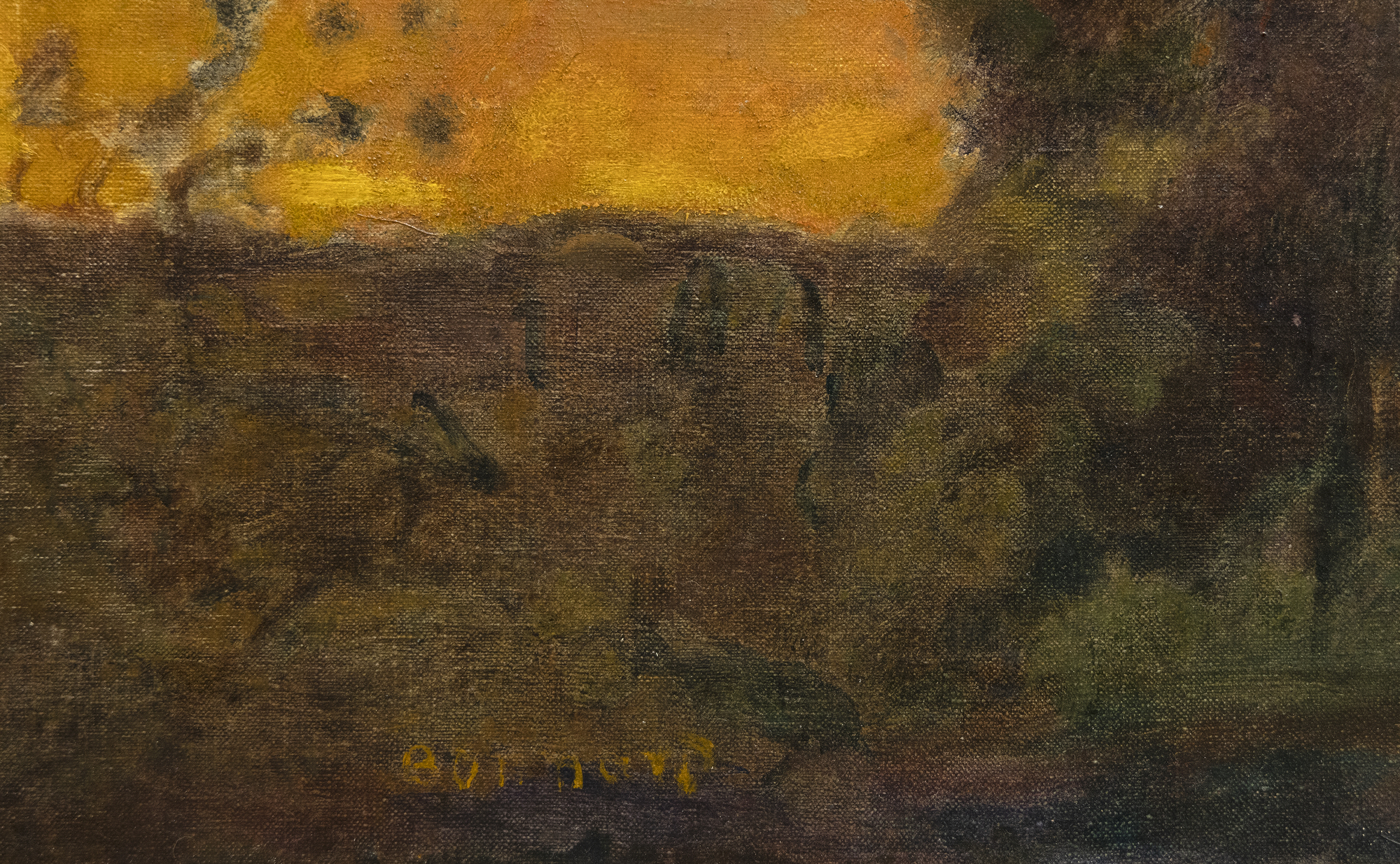 PIERRE BONNARD - Soleil Couchant - oil on canvas - 14 1/2 x 22 1/2 in.