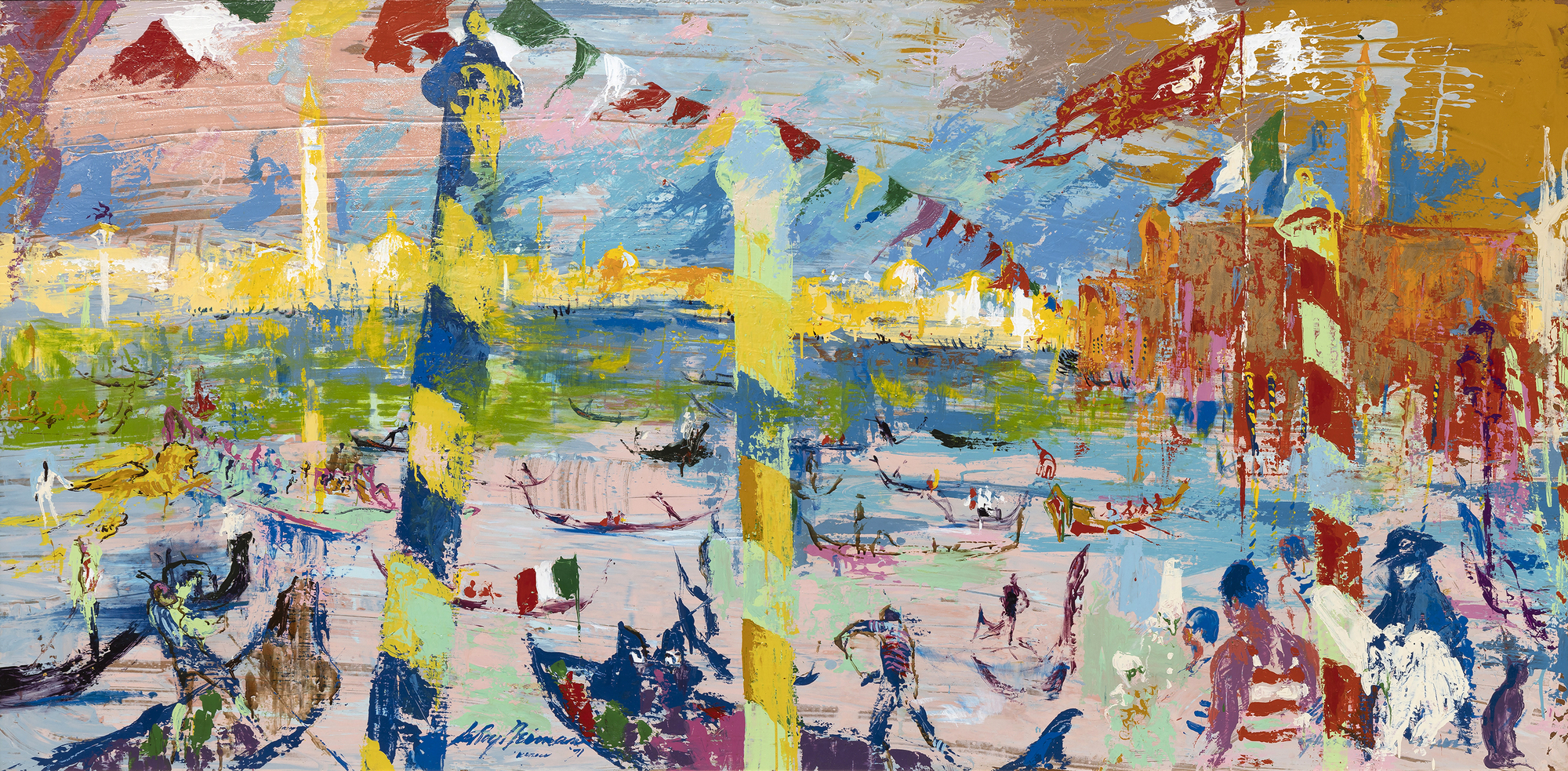 LEROY NEIMAN - Carnival in Venice LEROY NEIMAN - Carnival in Venice - oil on board - 48 x 96 in.