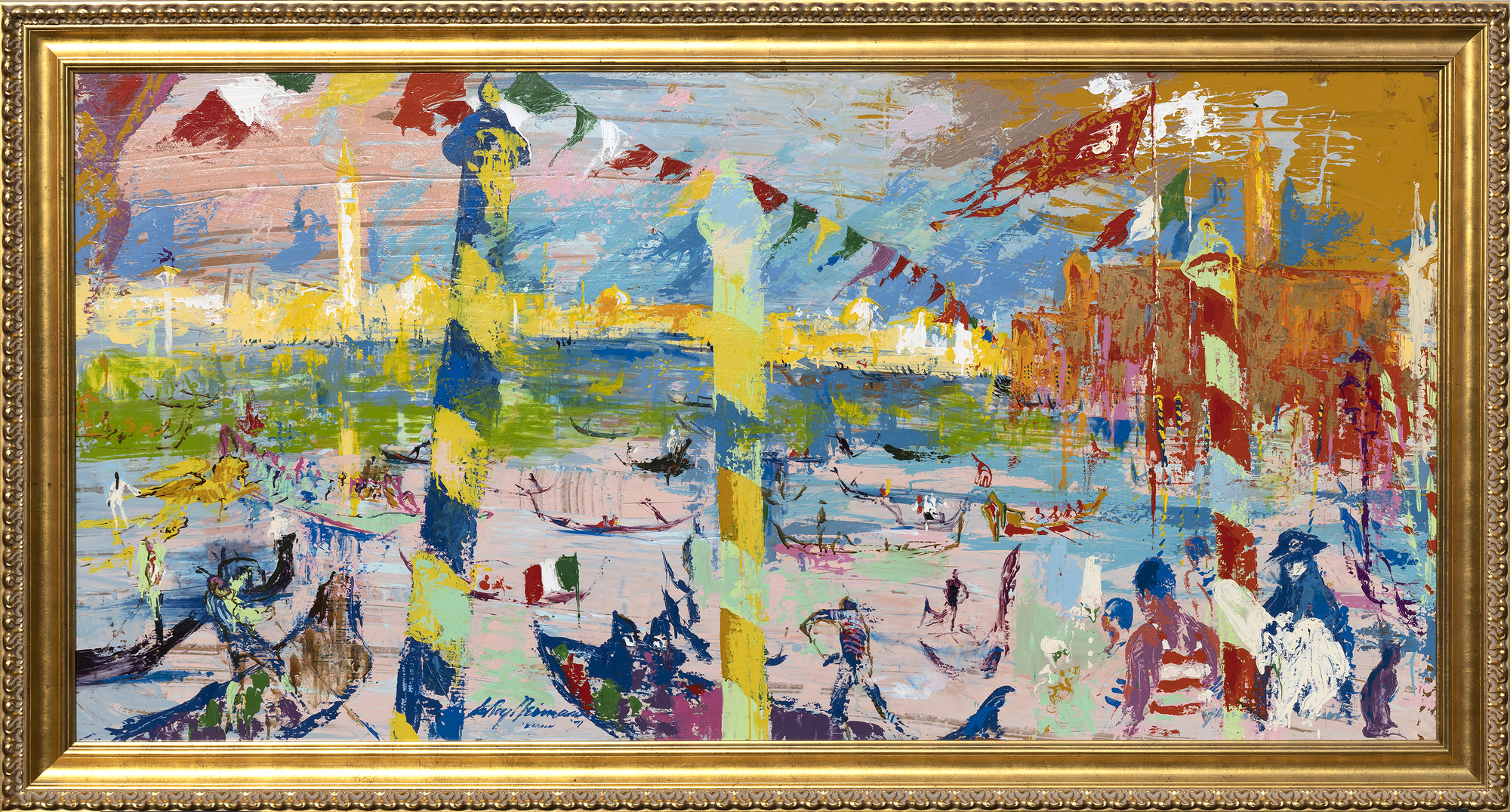 LEROY NEIMAN - Carnival in Venice LEROY NEIMAN - Carnival in Venice - oil on board - 48 x 96 in.