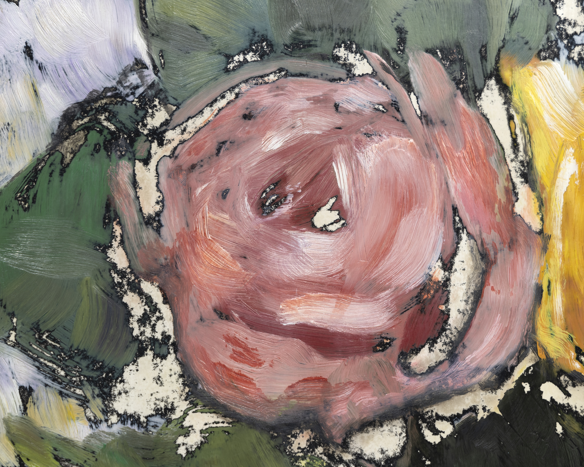 ROSS BLECKNER - Untitled ROSS BLECKNER - Sans titre - huile sur papier photographique - 37 1/2 x 24 3/4 in.