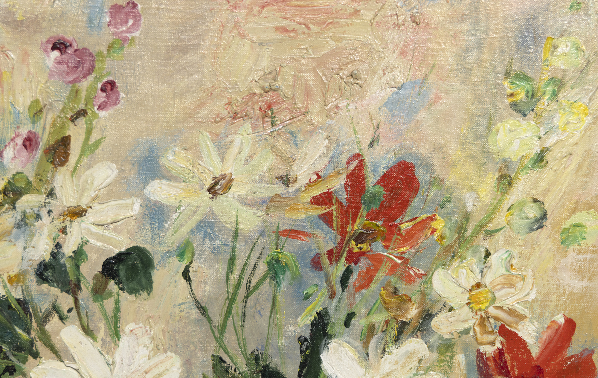 LE PHO - زهور - زيت على قماش - 28 3/4 × 21 1/4 بوصة.