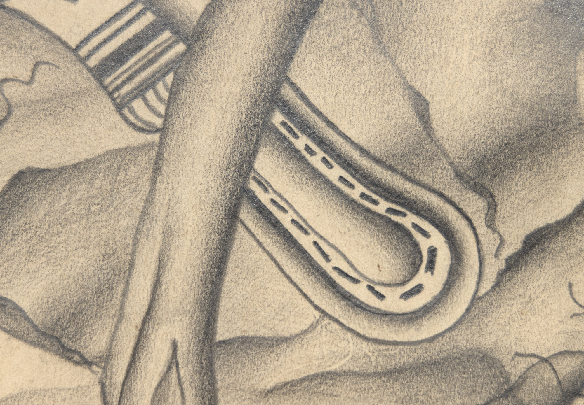 FERNAND LEGER - Untitled A veteran of the battle of Verdun, Fernand Leger witnessed the horror and staggering loss of over 1 Million of his fellow countrymen during World War I. This horrific experience of fighting in the trenches of Europe left an indelible mark on the artist. The modern and mechanized aspects of this new form of warfare, with tanks, modern artillery, and gruesome tactics, inspired Leger to create some of his greatest masterpieces.
<br>
<br>The Present drawing, executed in 1930, is a relic from the decade following the First World War. Untitled (1930) was purchased from the Katherine Kuh galley in Chicago- and has been impeccably preserved by the family of the original purchaser. It is exceedingly rare to find drawings like Untitled outside of Museum collections.