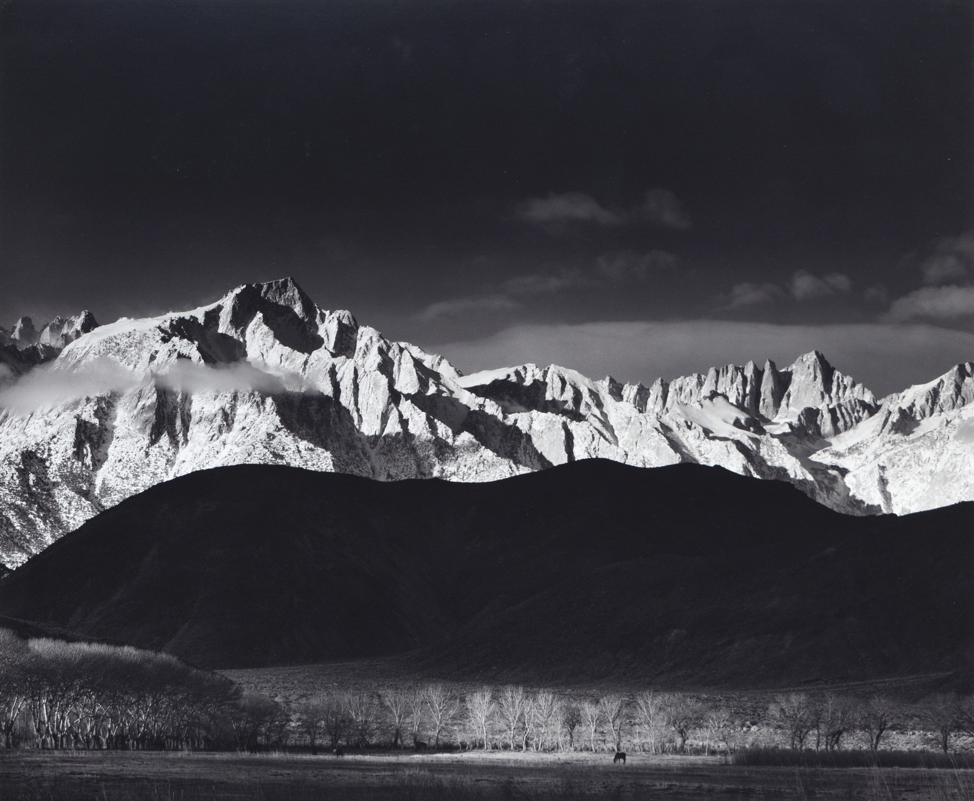 ANSEL ADAMS - Winter Sunrise, Sierra Nevada from Lone Pine ANSEL ADAMS - Winter Sunrise, Sierra Nevada from Lone Pine - gelatin silver print - 18 3/4 x 22 3/4 in.