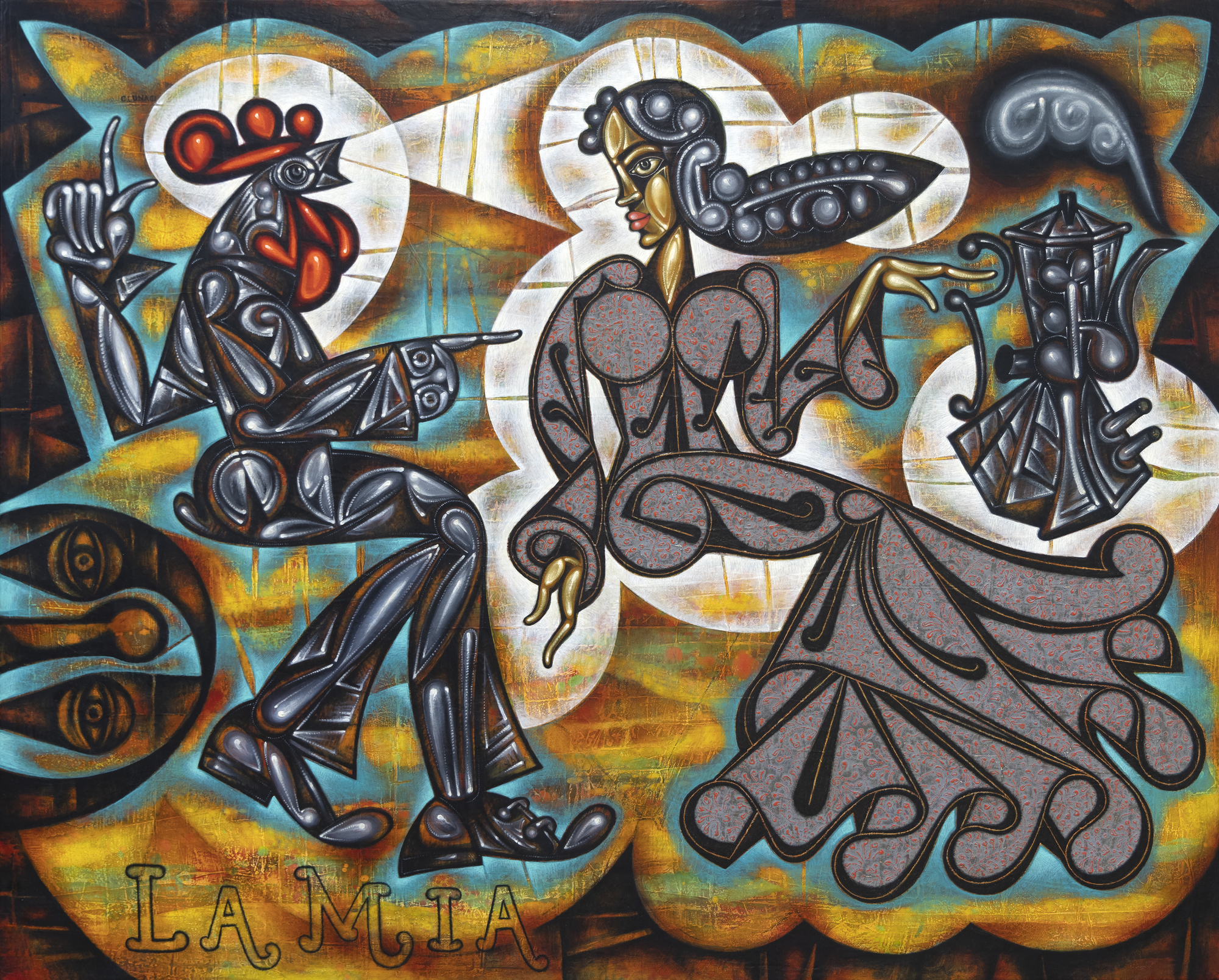 CARLOS LUNA - La Mia (1225 OC) CARLOS LUNA - La Mia (1225 OC) - oil on canvas - 47 x 58 in.