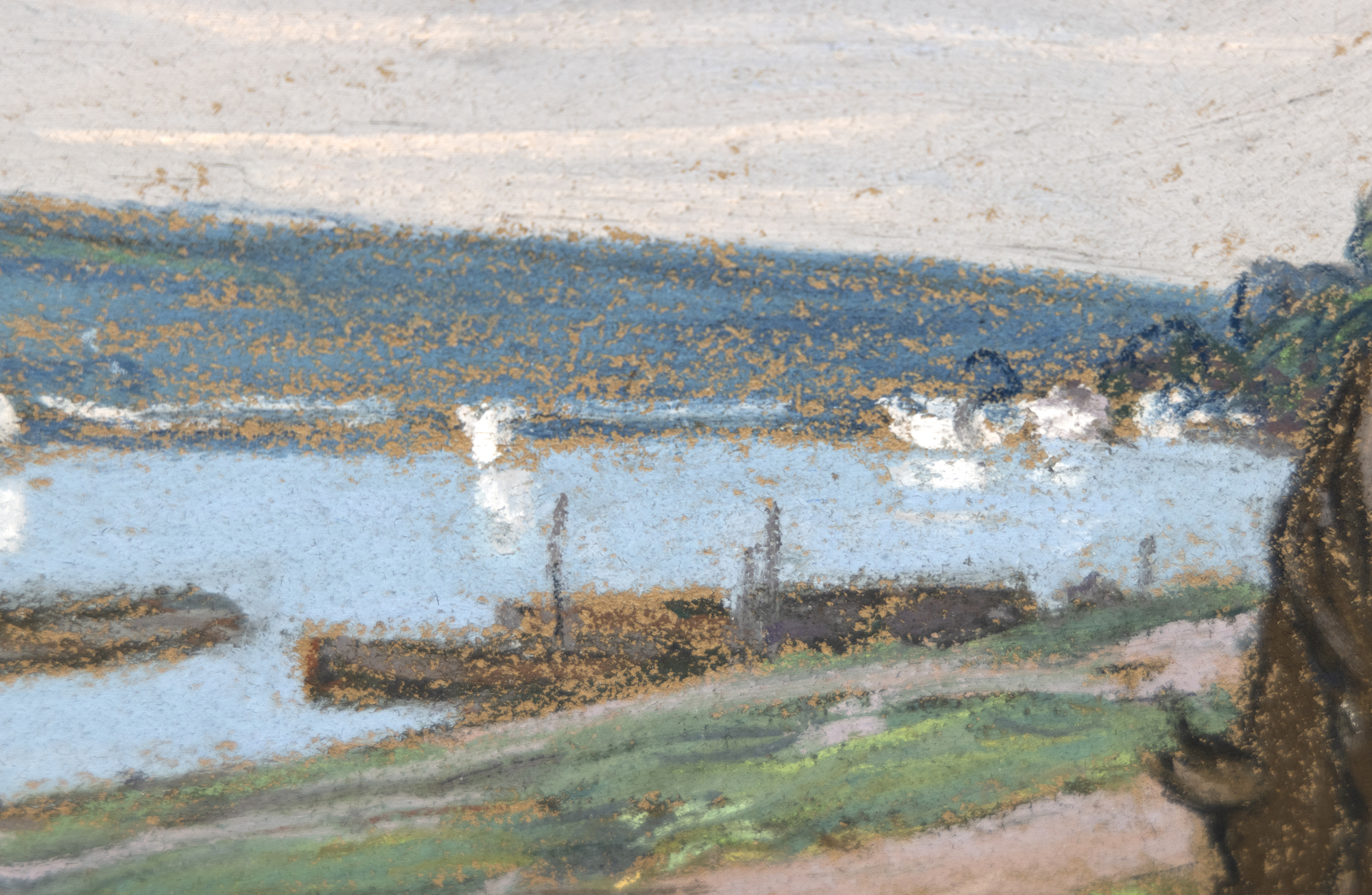 ALFRED SISLEY - Vaches au paturage sur les bords de la Seine ALFRED SISLEY - Vaches au paturage sur les bords de la Seine - pastel on paper - 11 1/4 x 15 1/2 in.