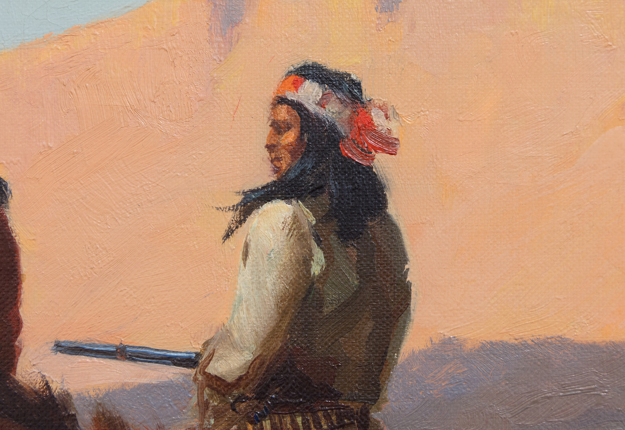 OLAF WIEGHORST - Apaches - huile sur toile - 20 x 24 in.