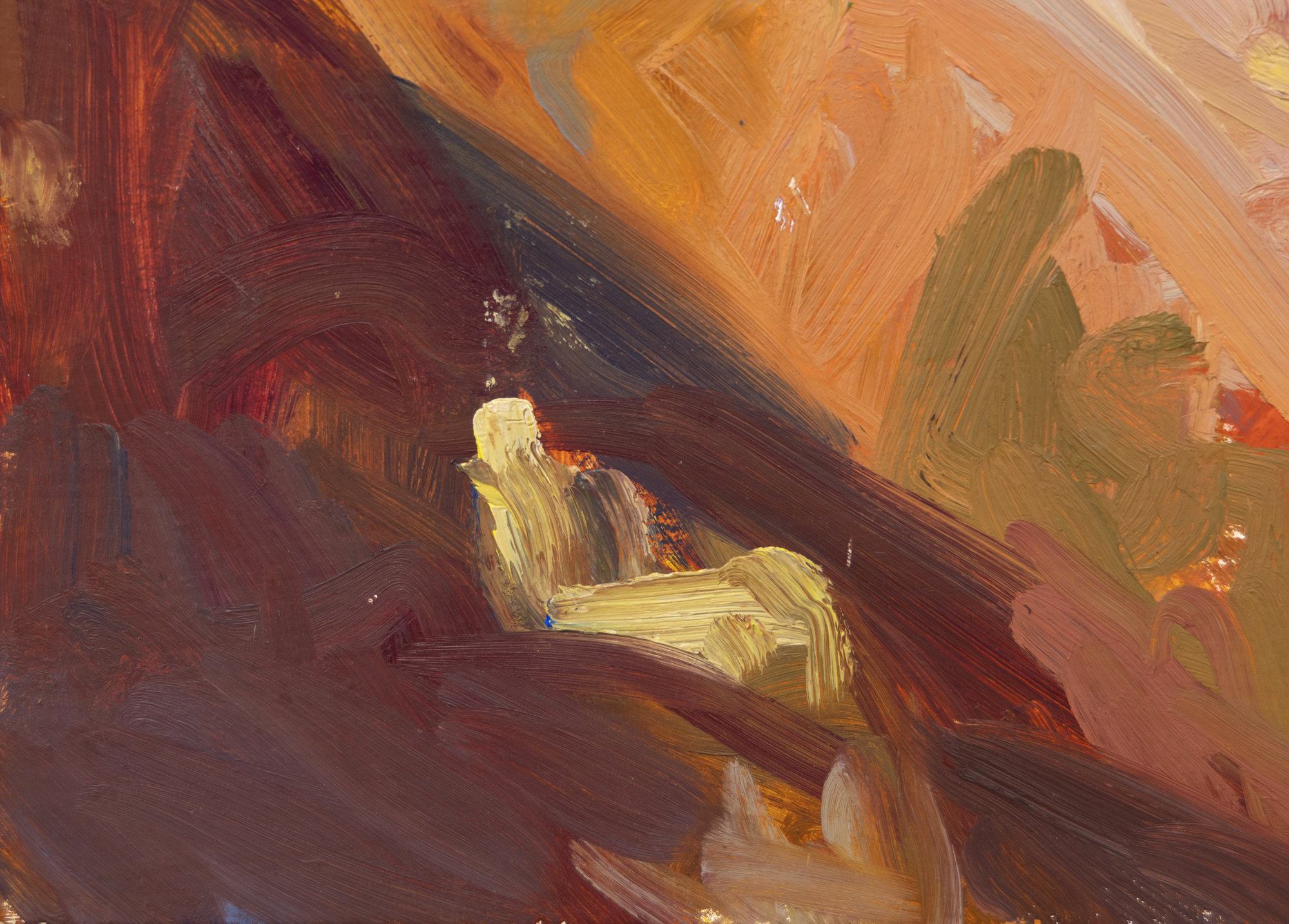 In 1995, Duncan Martin left full-time teaching at the Principia College Studio Art facility to focus on painting and lived in New Mexico, Arizona, and Colorado. Although he later returned to serve as a Professor of Art and Chair of the Art and Art History Department, he is retired and entirely devoted to en plein air landscape painting today. Martin usually begins with long, bold strokes using a palette knife or brush and adjusts with strokes that become smaller, more controlled, and more detailed. He continues to observe, making visual assessments and incremental finishing touches using both ends of the brush. As a painter, Martin is interested in something other than creating facile representational paintings. Instead, he hopes to understand some essential truth not necessarily revealed in its physical details.