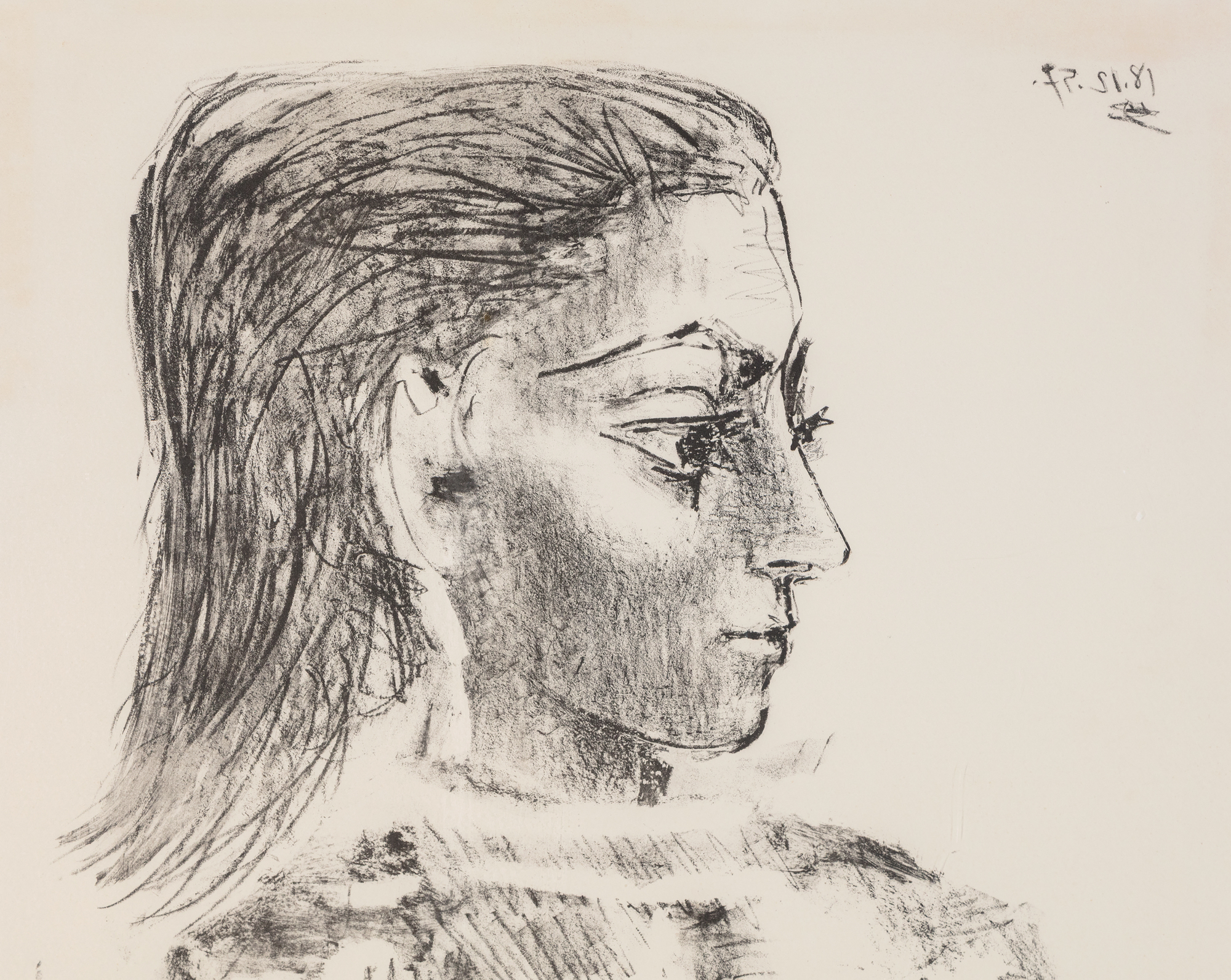 PABLO PICASSO - Buste au Corsage à Carreaux PABLO PICASSO - Buste au Corsage à Carreaux - lithograph - 24 1/2 x 18 3/4 in.
