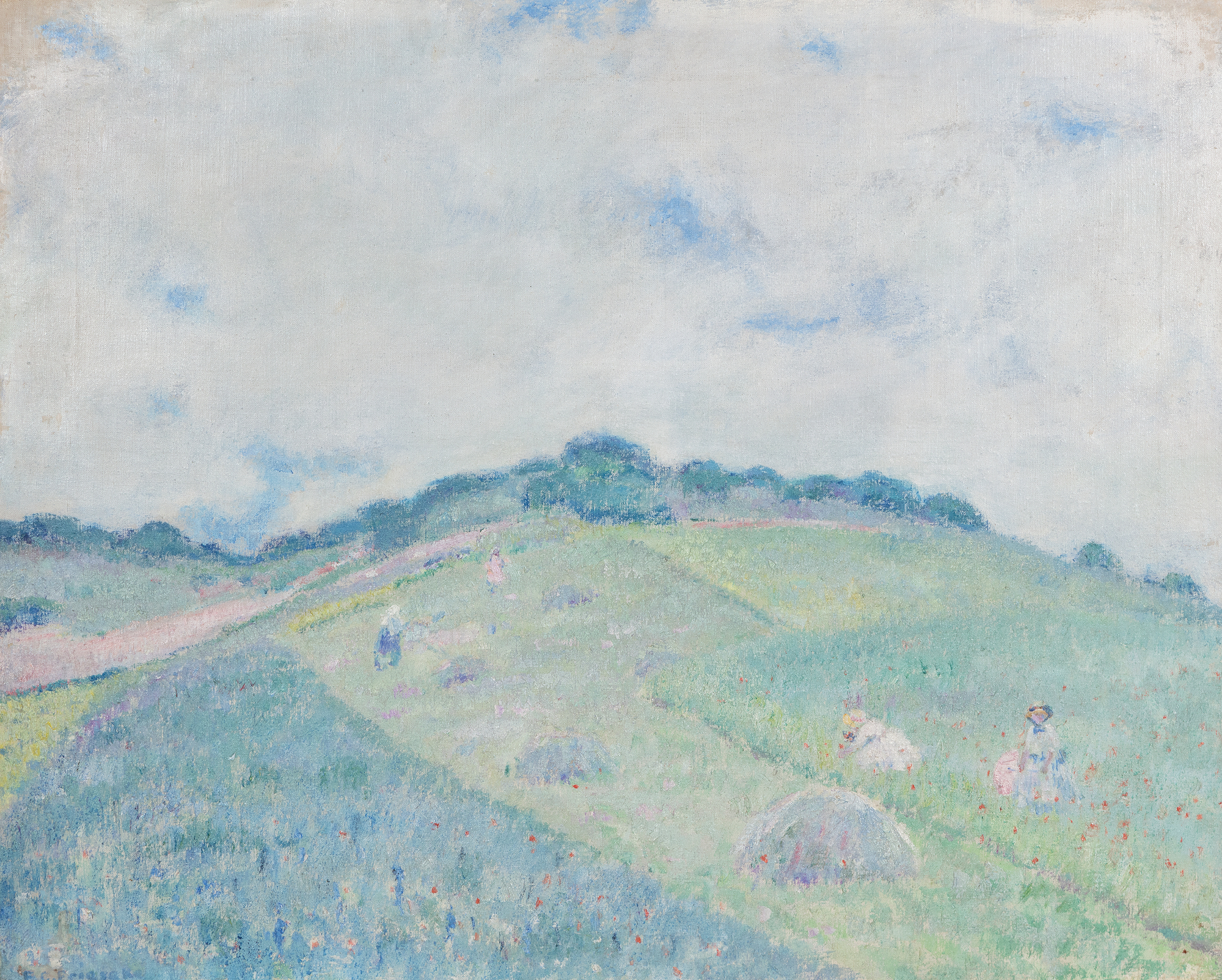 FREDERICK CARL FRIESEKE - Hill at Giverny فريدريك كارل فريسكي - هيل آت جيفرني - زيت على قماش - 25 1/4 × 31 1/4 بوصة.