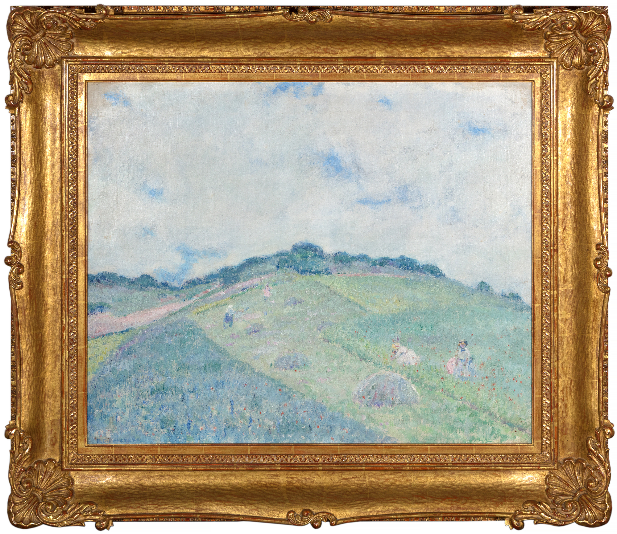 FREDERICK CARL FRIESEKE - Hill at Giverny فريدريك كارل فريسكي - هيل آت جيفرني - زيت على قماش - 25 1/4 × 31 1/4 بوصة.