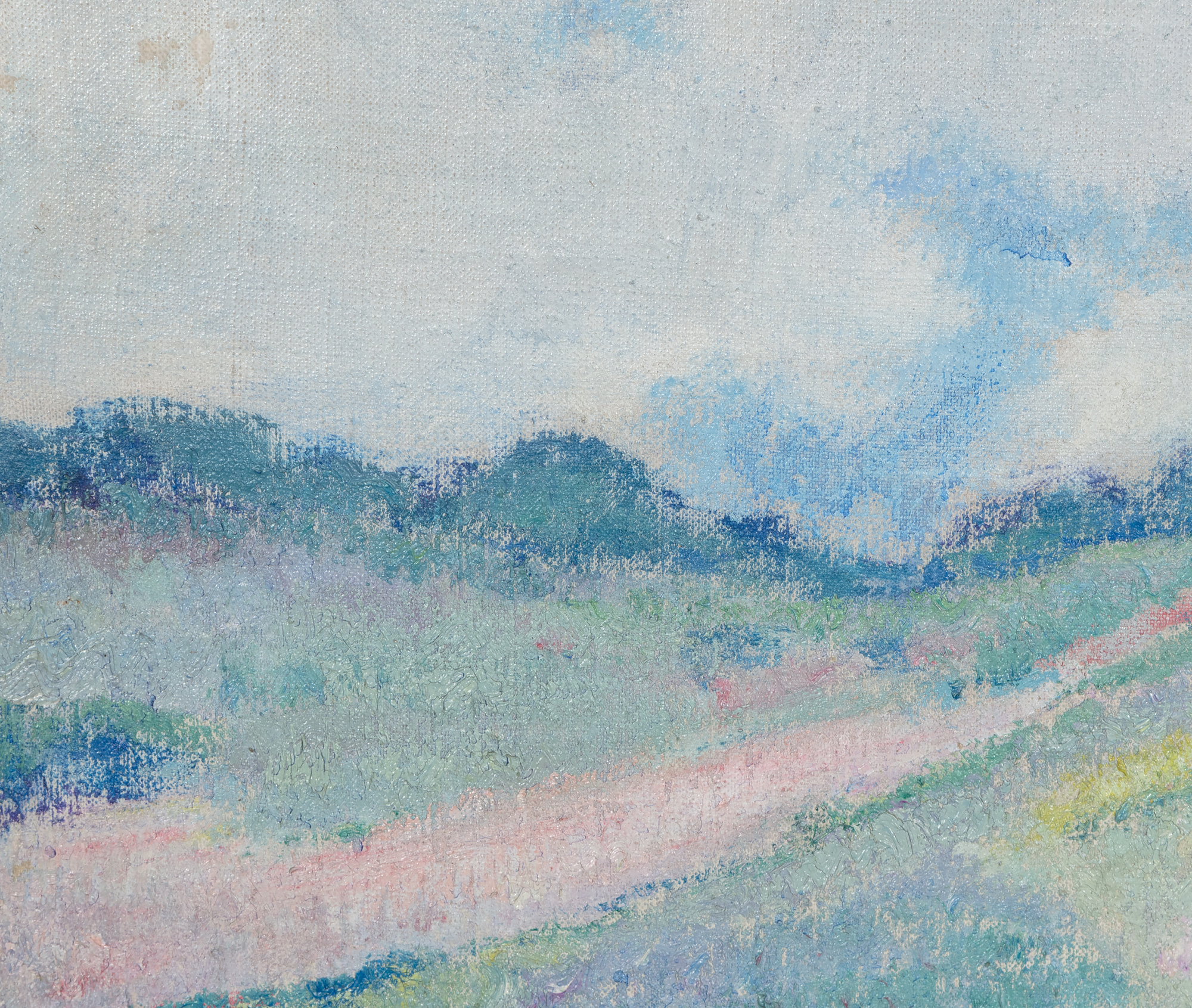 FREDERICK CARL FRIESEKE - Hill at Giverny فريدريك كارل فريسكي - هيل آت جيفرني - زيت على قماش - 25 1/4 × 31 1/4 بوصة.