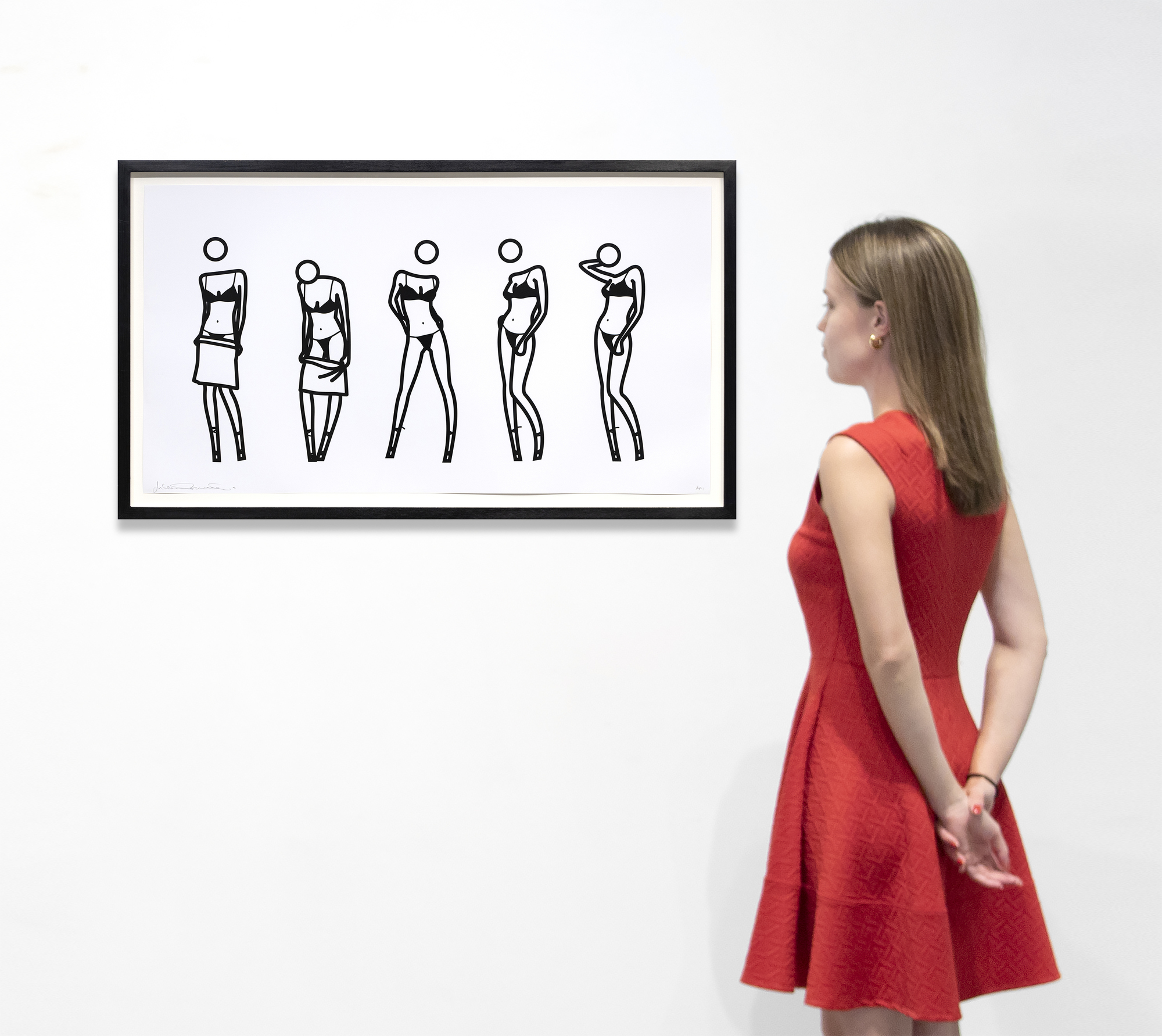 JULIAN OPIE - Bijou Gets Undressed 8 JULIAN OPIE - Bijou Gets Undressed 8 - screenprint on Fedrigoni Sirio paper - 20 1/2 x 38 1/8 in.