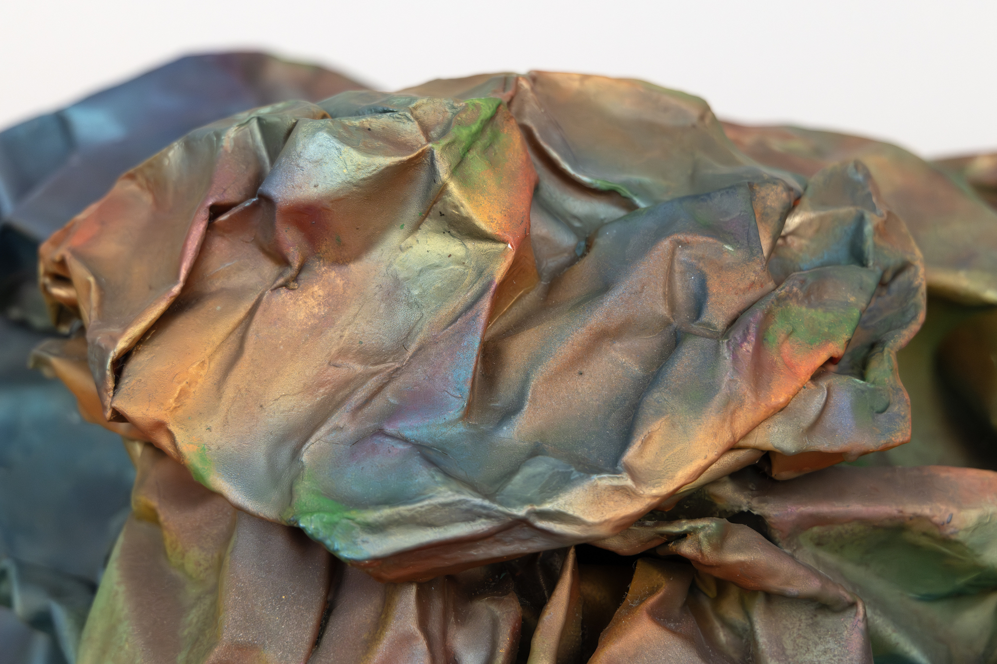 JOHN CHAMBERLAIN - ASARABACA JOHN CHAMBERLAIN - ASARABACA - industrial weight aluminum foil with acrylic lacquer and polyester resin - 20 x 23 x 22 in.