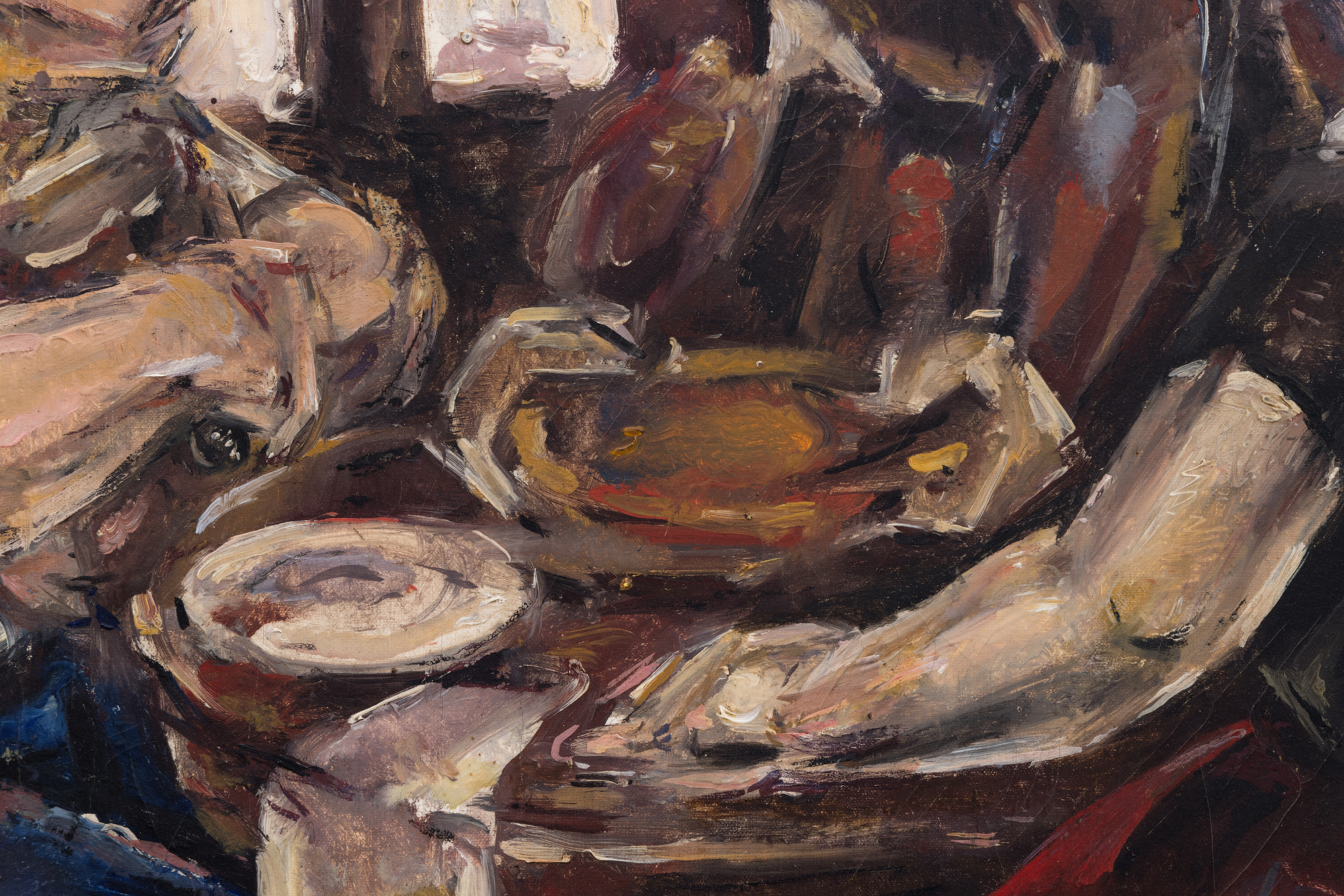 <div><font face=Aptos size=3 color=black>Born in 1881, the same year as fellow Spaniard Pablo Picasso, María Blanchard carved her distinct path within modernist art, blending Cubist influences with emotional depth. <em>"La Comida" </em>demonstrates Blanchard's evolution towards a more figurative style while retaining explicit Cubist references. This shift aligns her work with the “<em>Retour à l'ordre”</em> movement, a tendency many fellow artists embraced at the time. Thematically, “<em>La &nbsp;Comida</em>” recalls van Gogh's early works, particularly "<em>The Potato Eaters</em>" (1885), in both palette and subject matter. Like van Gogh, Blanchard draws attention to the simplicity of rural life, using muted tones of browns, reds, and ochres to convey the grounded, almost austere nature of the figures around the table.</font></div><br><br><div>&nbsp;</div><br><br><div><font face=Aptos size=3 color=black>Blanchard’s work after 1921 progressively bridged the gap between the rigid forms of early Cubism and a more emotive, personal representation of her subjects. Geometric rigors are present, but the scene's naturalistic light and volumetric composition echo Cézanne's influence. The sharp brushstrokes and angular figures evoke a sense of protection, reflecting Blanchard's intention to shield the inner spirit of her characters from the gaze of others. Yet, her sensitive portrayal invites viewers to connect emotionally with her work, engendering a sense of intimacy and quiet communion. Despite the somber palette, there is a subtle warmth, with the figures' inner spirit shielded from judgment, much like those in van Gogh's painting. Yet in synthesizing elements of Cubism, Blanchard added emotional complexity to the rural themes van Gogh explored, making her contribution distinct yet reflective of earlier artistic traditions.</font></div>