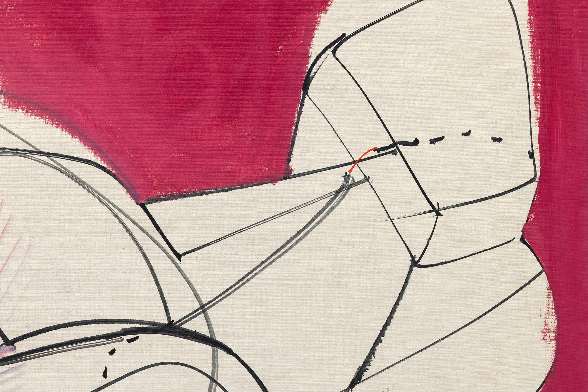 HANS HOFMANN - Astral Image No. 1 <div><font face=Lato size=3 color=black>Hans Hofmann's "<em>Astral Image #1"</em> of 1947 captures a pivotal moment in his artistic evolution as he wrestled with the competing forces of linearity and painterly abstraction. Exhibited in the same year at Betty Parsons Gallery in New York—Hofmann's first show with Parsons — the painting represents a phase of intense experimentation in which Cubist-inspired linear elements took center stage. Lines arc and stretch across the canvas, creating a dynamic framework that opens into areas filled with flatly applied alizarin crimson. These contrasting forces give the work a sense of tension and vitality.</font></div><br><br><div> </div><br><br><div><font face=Lato size=3 color=black>During this period, Hofmann's reliance on linearity provided a departure from the more fluid, painterly dynamism of his earlier works. From 1944 to 1951, this linear impulse permeated his practice, signaling a prolonged exploration of modes of expression in which he grappled with reconciling abstraction and structure. While some viewed this phase as a retreat from the energetic breakthroughs that defined American art's rise to global prominence, others recognized the distinctiveness of these paintings. <em>Astral Image #1</em> challenged the framework of Hofmann's singular vision, blending Cubist discipline with the vibrant, unruly energy that remained a hallmark of his oeuvre.</font></div><br><br><div> </div><br><br><div><font face=Lato size=3 color=black>The work's flat planes of bright alizarin crimson, contrasted with the angular momentum of the lines, evoke a cosmos of restless energy, hinting at the celestial themes suggested by its title. This painting reflects Hofmann's deliberate explorations during the late 1940s that underscore his unique ability to create works that resist easy categorization, standing apart as deeply personal explorations of form and color.</font></div><br><br><div> </div>
