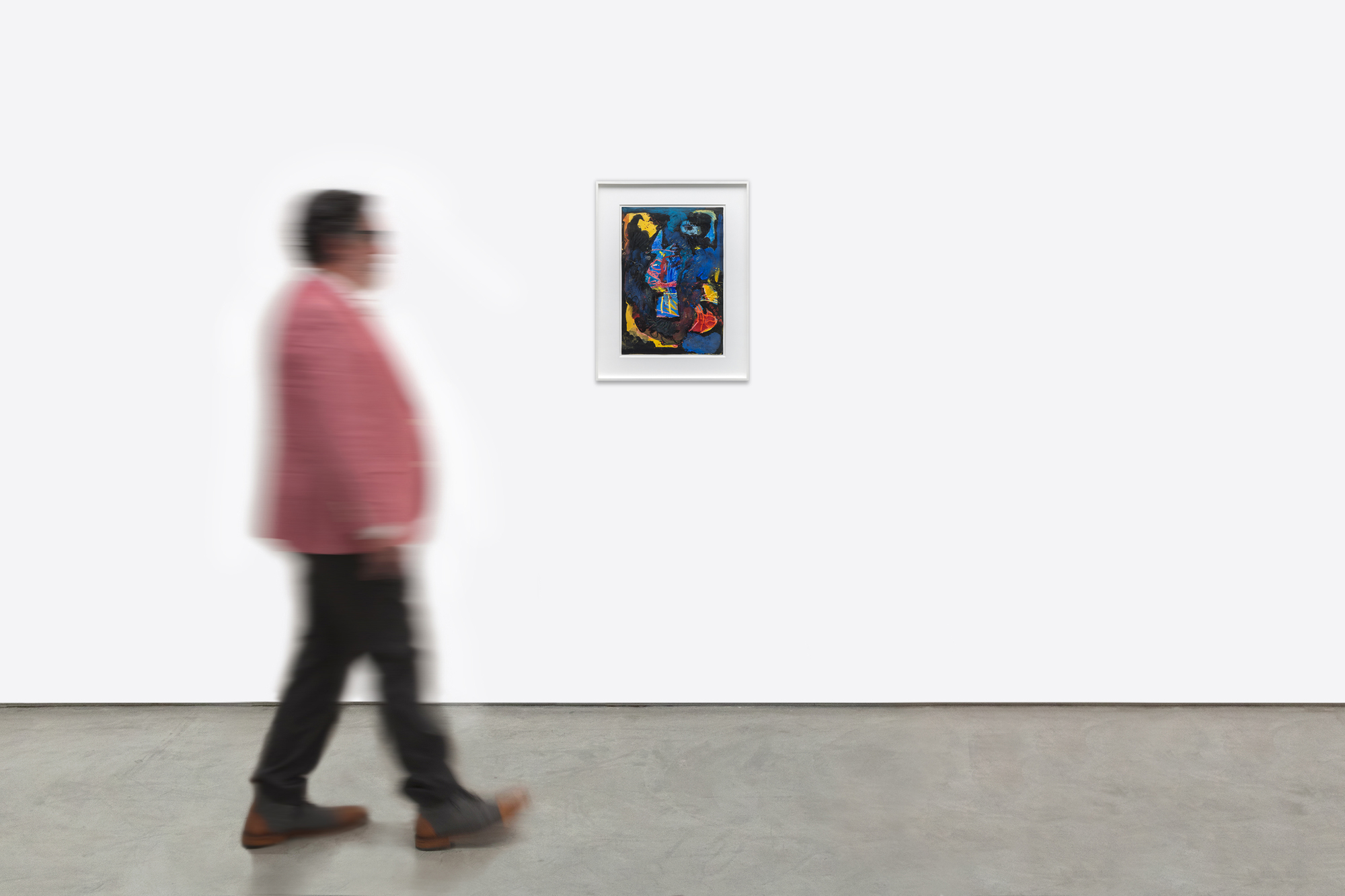 &lt;div&gt;&lt;font face=Lato size=3 color=black&gt;Executed in mixed media on paper, &lt;em&gt;The Indian&lt;/em&gt; from 1944 showcases Hofmann’s ability to offer a powerful interplay between abstraction and figuration. Surrounded by an atmospheric expanse of deep blues and punctuated by vivid accents of red and yellow, the central form suggests the stylized head of a Native American. Shaped not by direct detailing techniques but subtractive reduction, Hofmann shaped the figure by enclosing it with dynamic strokes of the deep blue surround, punctuated by vivid reds and yellows, as if carving the form out of the surrounding space. This approach emphasizes the figure’s presence while allowing it to remain enigmatic, suspended within an atmospheric mélange of bold, gestural marks.&lt;/font&gt;&lt;/div&gt;&lt;br&gt;&lt;br&gt;&lt;div&gt;&nbsp;&lt;/div&gt;&lt;br&gt;&lt;br&gt;&lt;div&gt;&lt;font face=Lato size=3 color=black&gt;The tension between the central form and its vibrant background exemplifies Hofmann’s transition during the 1940s from Cubist rigor to more unrestricted, expressionistic techniques. &lt;em&gt;The Indian&lt;/em&gt; captures the energy of this pivotal period, with its layered abstraction and symbolic undertones reflecting Hofmann’s ability to unite gestural spontaneity with deliberate compositional balance.&lt;/font&gt;&lt;/div&gt;