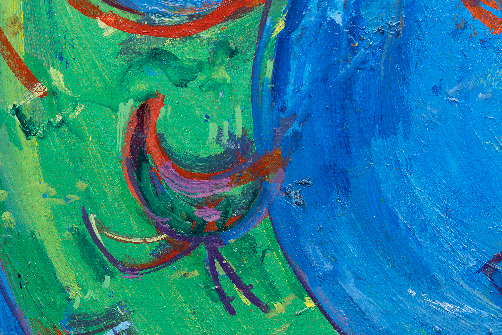 HANS HOFMANN - The Zoo <div><font face=Lato size=3 color=black>Hans Hofmann's <em>The Zoo</em> (1944) brims with playful energy, its abstract forms suggesting a whimsical exploration of animalistic shapes and gestures. Dominated by a vivid blue field punctuated by bold strokes of red, green, and yellow, the formal elements and composition provide a lively interplay of color. While the title invites the viewer to seek out zoo-like references, the forms are ambiguous yet evocative: sweeping red arcs might suggest the curve of a tail, while the triangular green shape evokes the profile of an enclosure or a cage. The painting captures not the literal essence of a zoo but the dynamism and movement one might associate with such a space.</font></div><br><br><div> </div><br><br><div><font face=Lato size=3 color=black>Heavily influenced by Surrealist automatism and the biomorphic forms of Joan Miró, the organic shapes and bold colors seem to pulse with life, blurring the boundary between abstraction and figuration. Yet, unlike Miró's delicate dreamscapes, Hofmann's brushwork carries a muscular energy, grounding the composition in his signature gestural style.</font></div><br><br><div><font face=Lato size=3 color=black><em>The Zoo</em> reflects Hofmann's ability to balance spontaneity with deliberate compositional choices. The result is a vibrant, joy-filled work that celebrates the world's visual complexity and the boundless creative freedom of abstraction during this pivotal phase of his career.</font></div>
