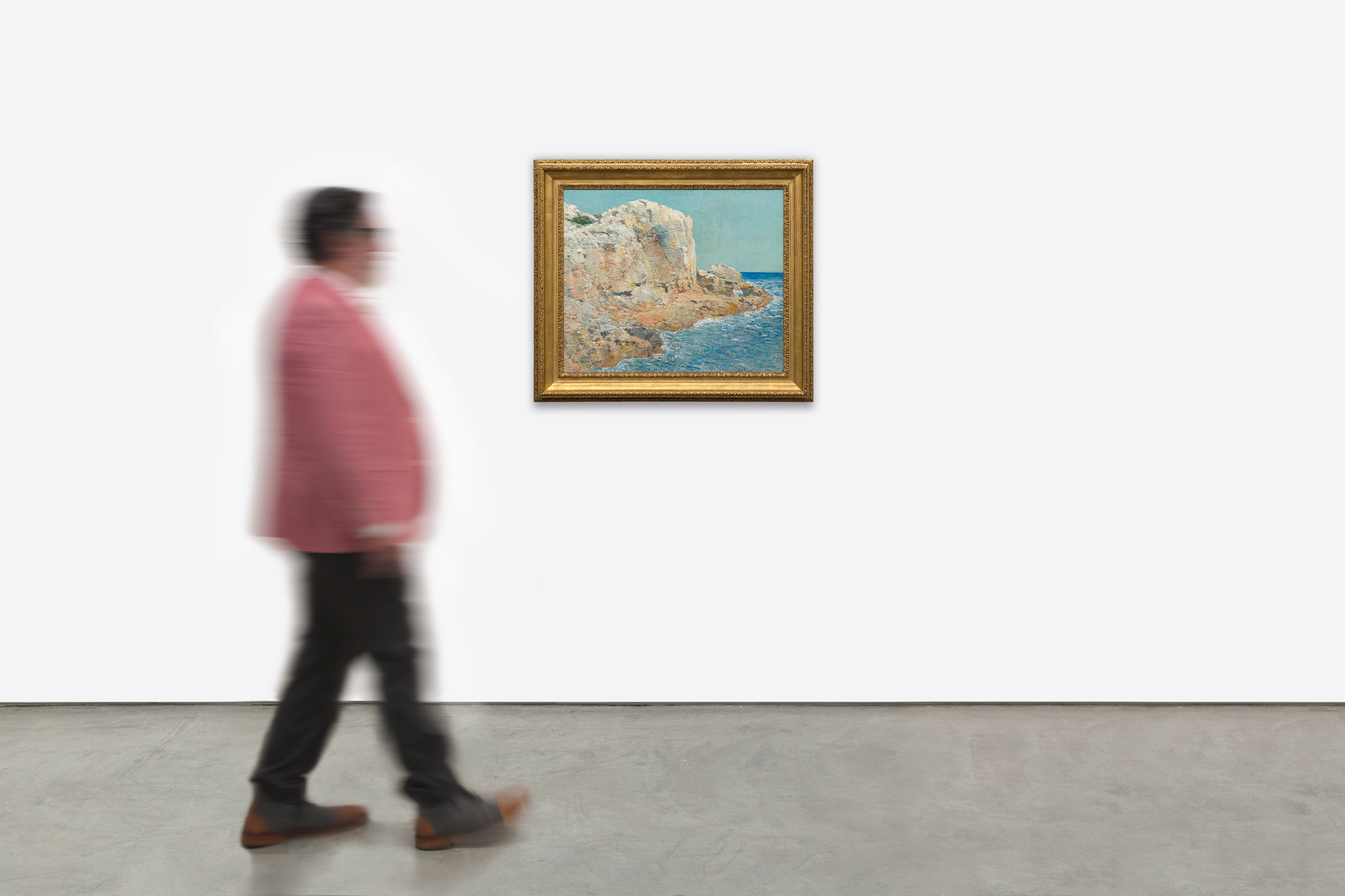 <div><font face=Lato size=3 color=black><em>The Isle of Shoals</em> reflects one of the most personal and sustained subjects in the career of Childe Hassam, remaining in the artists own collection for twenty years. Hassam first visited the Isles of Shoals in 1884, returning regularly until 1915, and the rugged beauty of this small island group off the Gulf of Maine became a central source of inspiration throughout his life. The shifting light, scattered wildflowers, and crystalline waters offered a constant supply of visual poetry, and the islands became the setting for many of his most luminous and celebrated landscapes and coastal scenes.</font></div><br><br><div>&nbsp;</div><br><br><div><font face=Lato size=3 color=black>Similar views of the Isles of Shoals now reside in the permanent collections of the Metropolitan Museum of Art, the National Gallery of Art, and the Dallas Museum of Art, underscoring the importance of the subject within Hassam’s oeuvre. The significance of this body of work was further affirmed in 2016 when the Peabody Essex Museum organized a major exhibition devoted entirely to his Shoals paintings.</font></div><br><br><div>&nbsp;</div><br><br><div><font face=Lato size=3 color=black>In <em>The Isle of Shoals</em>, Hassam captures the clear northern light and the quiet splendor of the rocky coast, presenting a scene that reflects both the serenity of the islands and the artists deep connection to them.</font></div>