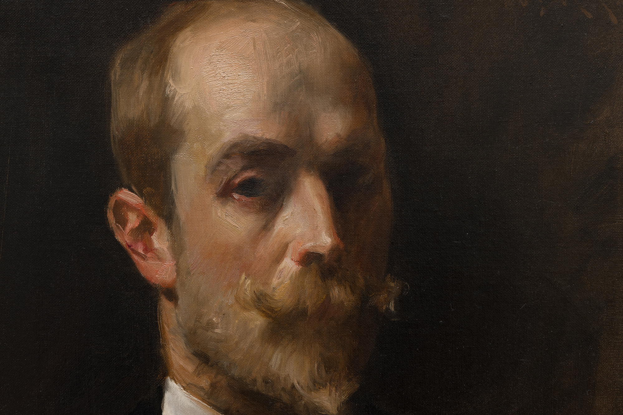 ウィリアム・メリット・チェイス - 画家アルバート・ベック・ウェンツェルの肖像 - 油彩・キャンバス - 20×16インチ