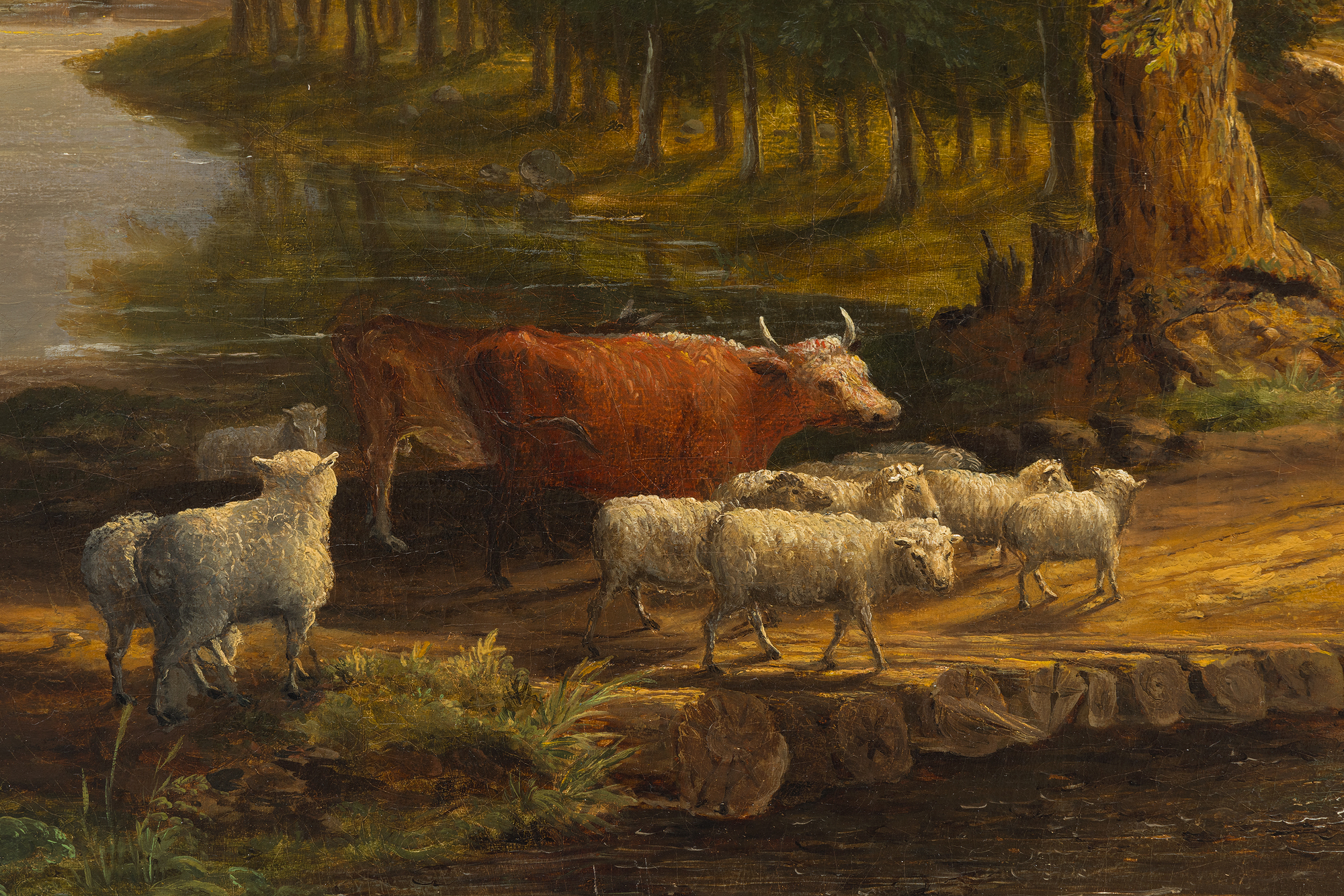 <div><font face=Lato size=3 color=black><em>Afternoon</em> is a rare early painting by George Inness, created when the artist was only twenty one and actively shaping the foundations of his career. Although largely self-taught, Inness was immersed in a transformative period during the mid-eighteen forties, studying at the National Academy of Design in New York where he closely observed the work of Hudson River School painters such as Thomas Cole and Asher Durand. This moment marked his first public exhibitions at the Academy in 1844, followed by the opening of his own studio in 1848, placing <em>Afternoon</em> squarely within the formative years in which his artistic voice began to emerge.</font></div><br><br><div>&nbsp;</div><br><br><div><font face=Lato size=3 color=black>The painting also reflects the subtle influence of French landscaper Regis Francois Gignoux, under whom the young Inness studied before making his first trip to Europe in 1851. This early training helped shape the atmospheric sensitivity and poetic naturalism that would later define his mature style.</font></div><br><br><div>&nbsp;</div><br><br><div><font face=Lato size=3 color=black><em>Afternoon</em> carries distinguished provenance, having passed through the collections of several important nineteenth and early twentieth century New Yorkers, including politician Cornelius Gardiner, financier and philanthropist Emerson McMillian, and later the philanthropist Agnes Ladson Dana. This lineage, combined with the paintings exceptional early date, makes it an especially significant example from the beginning of Innesss enduring contribution to American landscape painting.</font></div>