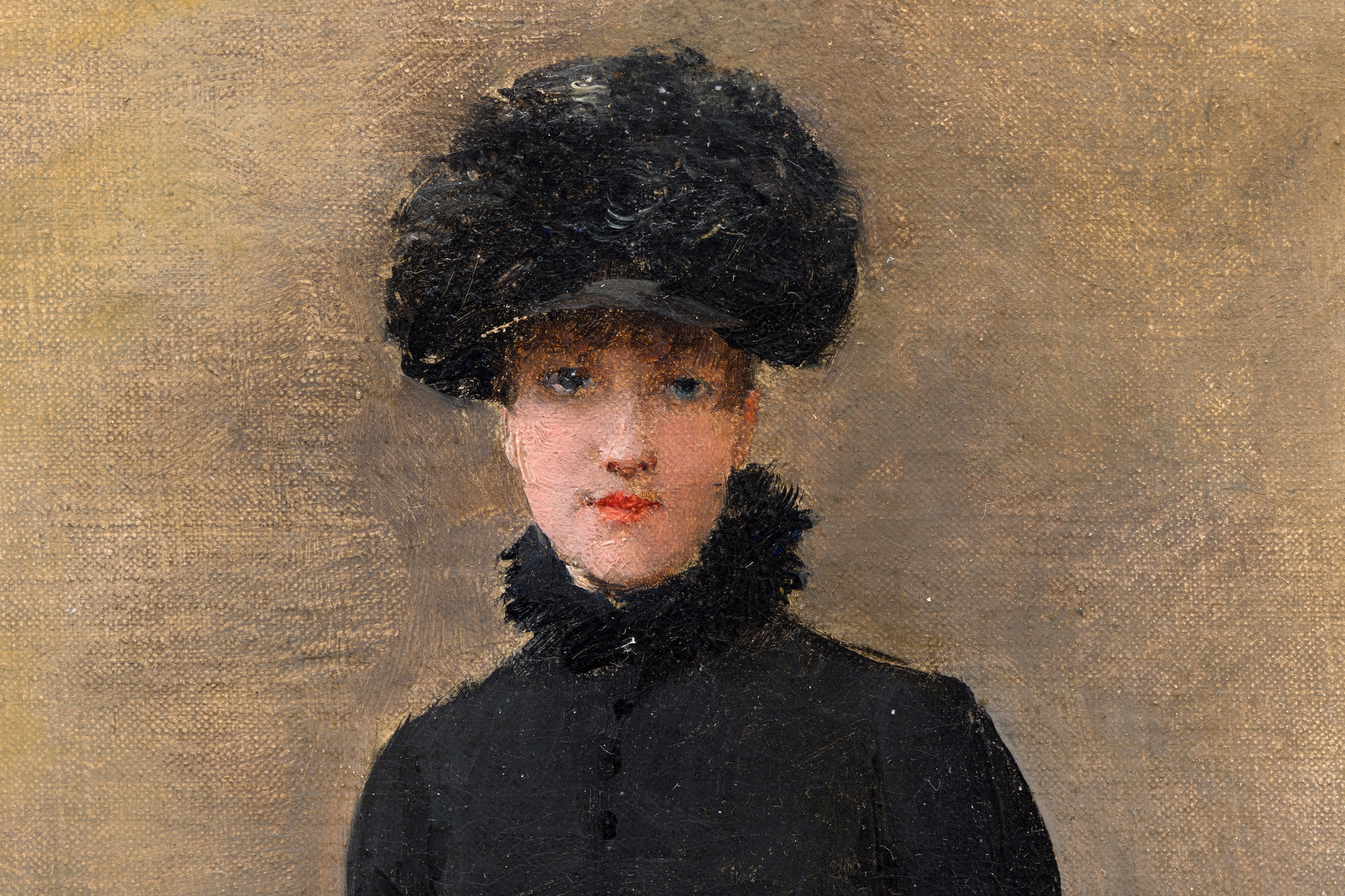 JEAN BERAUD - La Parisienne - שמן על בד - 13 3/4 x 9 5/8 אינץ'.