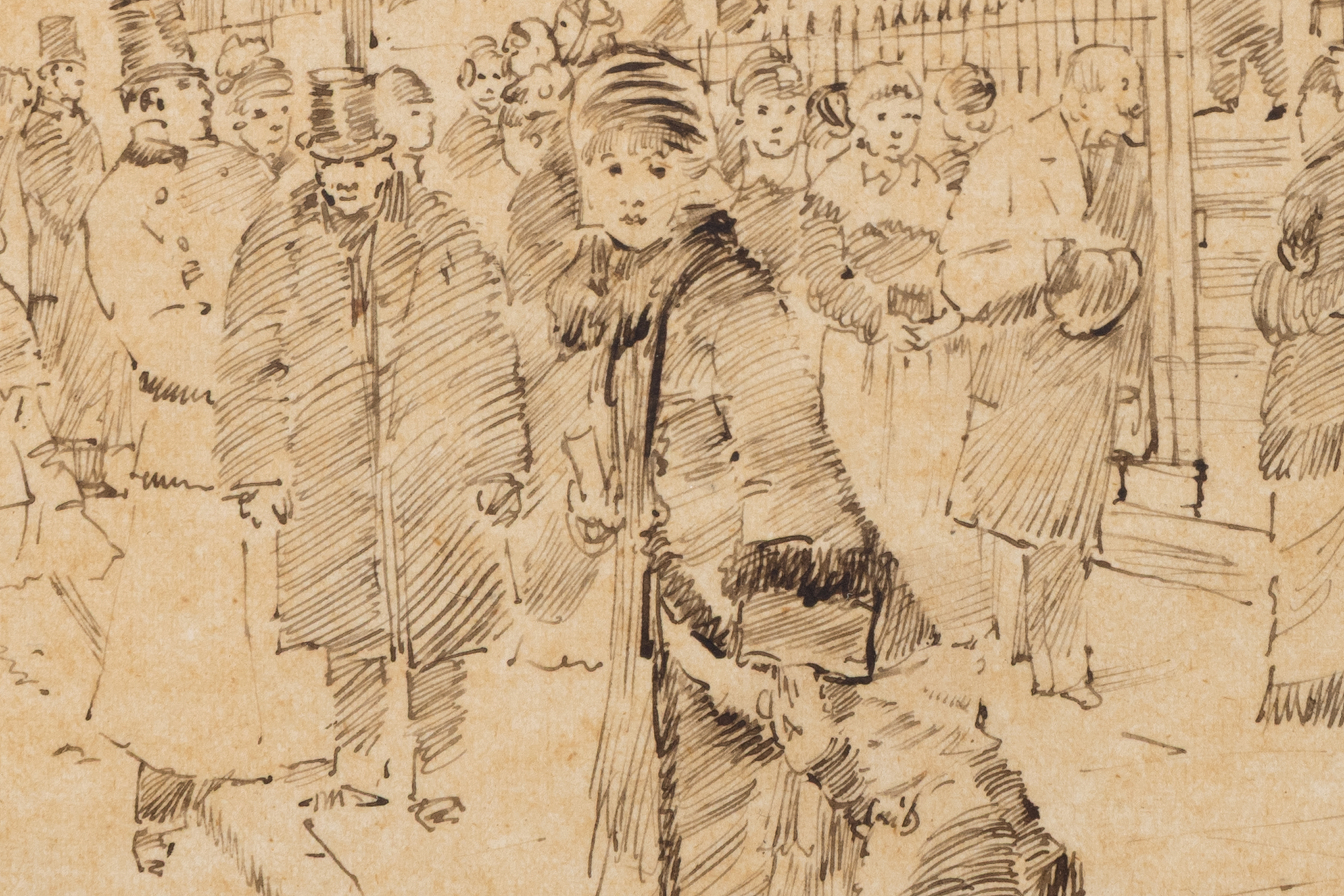 JEAN BERAUD – Le Dimanche près de St Philippe du Rouleprès de StPhilippe duRoule – Tusche auf Papier – 27,3 x 40 cm