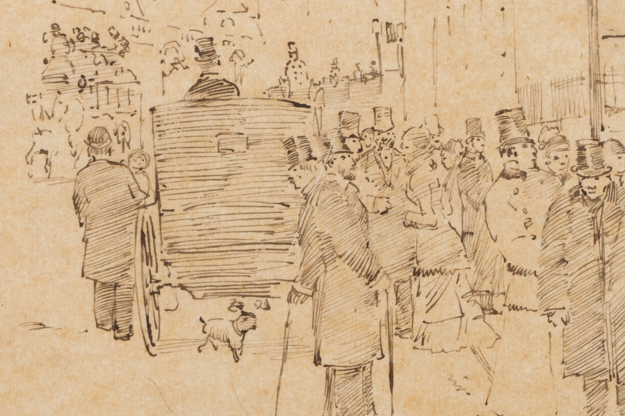 JEAN BERAUD – Le Dimanche près de St Philippe du Rouleprès de StPhilippe duRoule – Tusche auf Papier – 27,3 x 40 cm