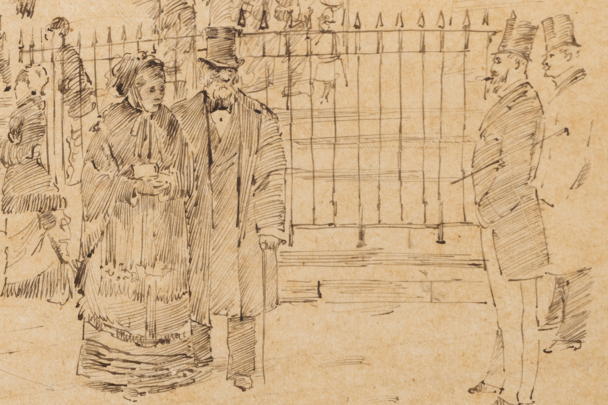 JEAN BERAUD – Le Dimanche près de St Philippe du Rouleprès de StPhilippe duRoule – Tusche auf Papier – 27,3 x 40 cm