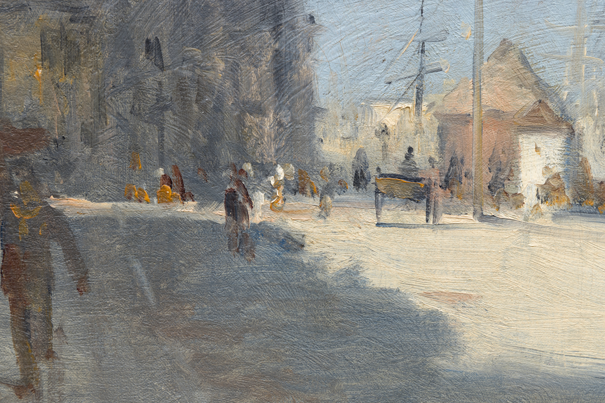 弗兰克·迈尔斯·博格斯 - 《港口》 - 油画布面 - 15又1/4 x 22英寸