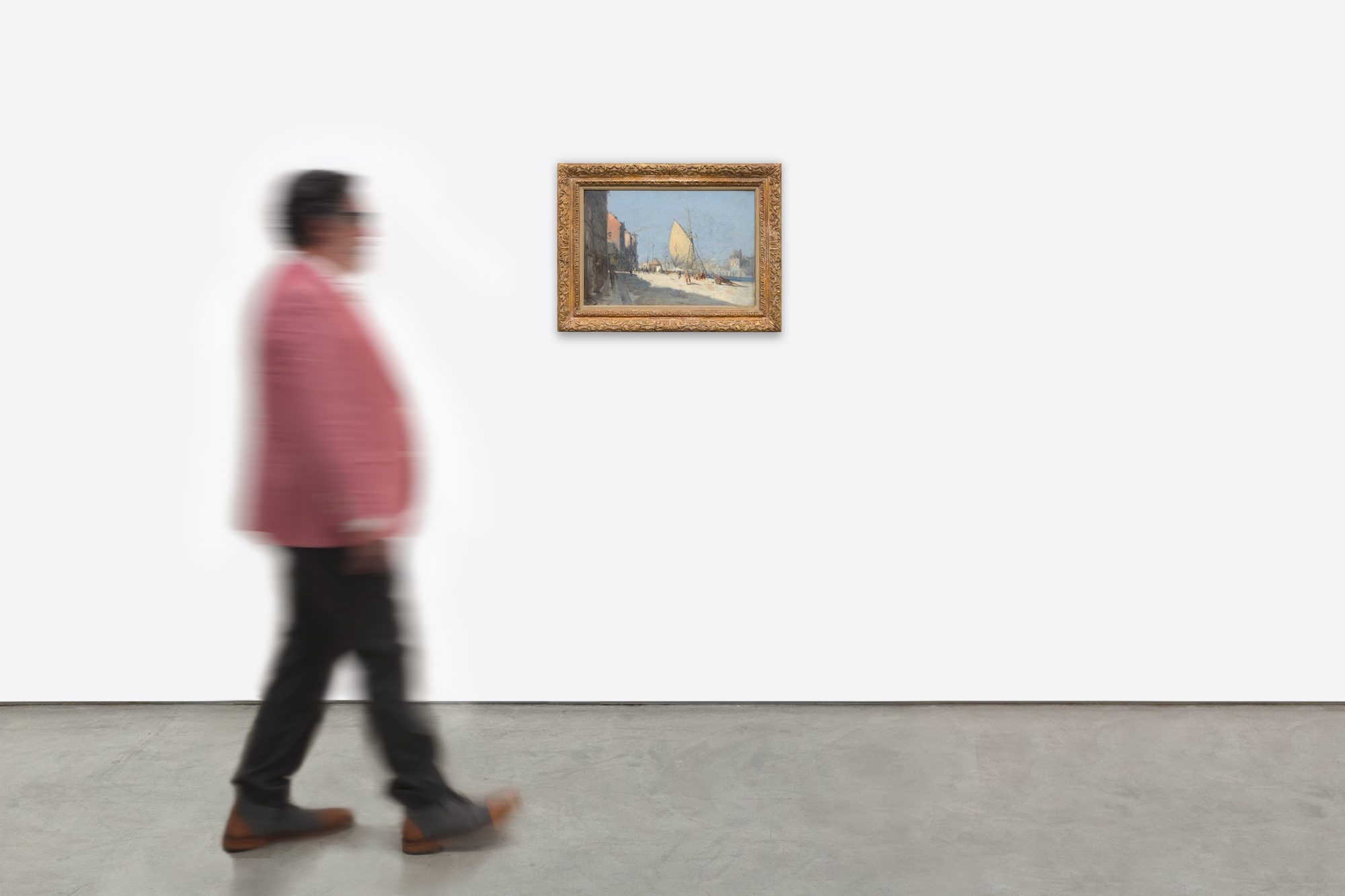 弗兰克·迈尔斯·博格斯 - 《港口》 - 油画布面 - 15又1/4 x 22英寸