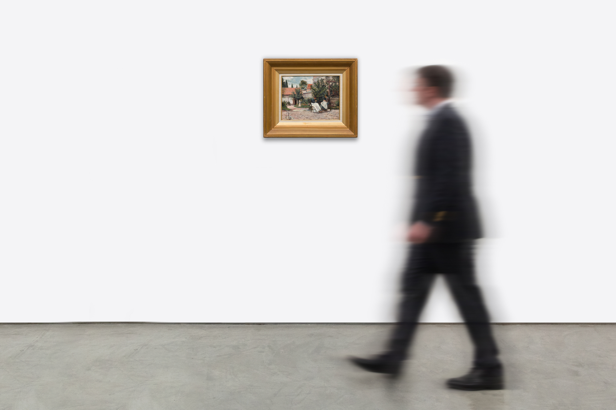 MAXIMILIEN LUCE – La Couture au Jardin, Gisors 1897 – Öl auf Holz – 32,4 x 41,4 cm