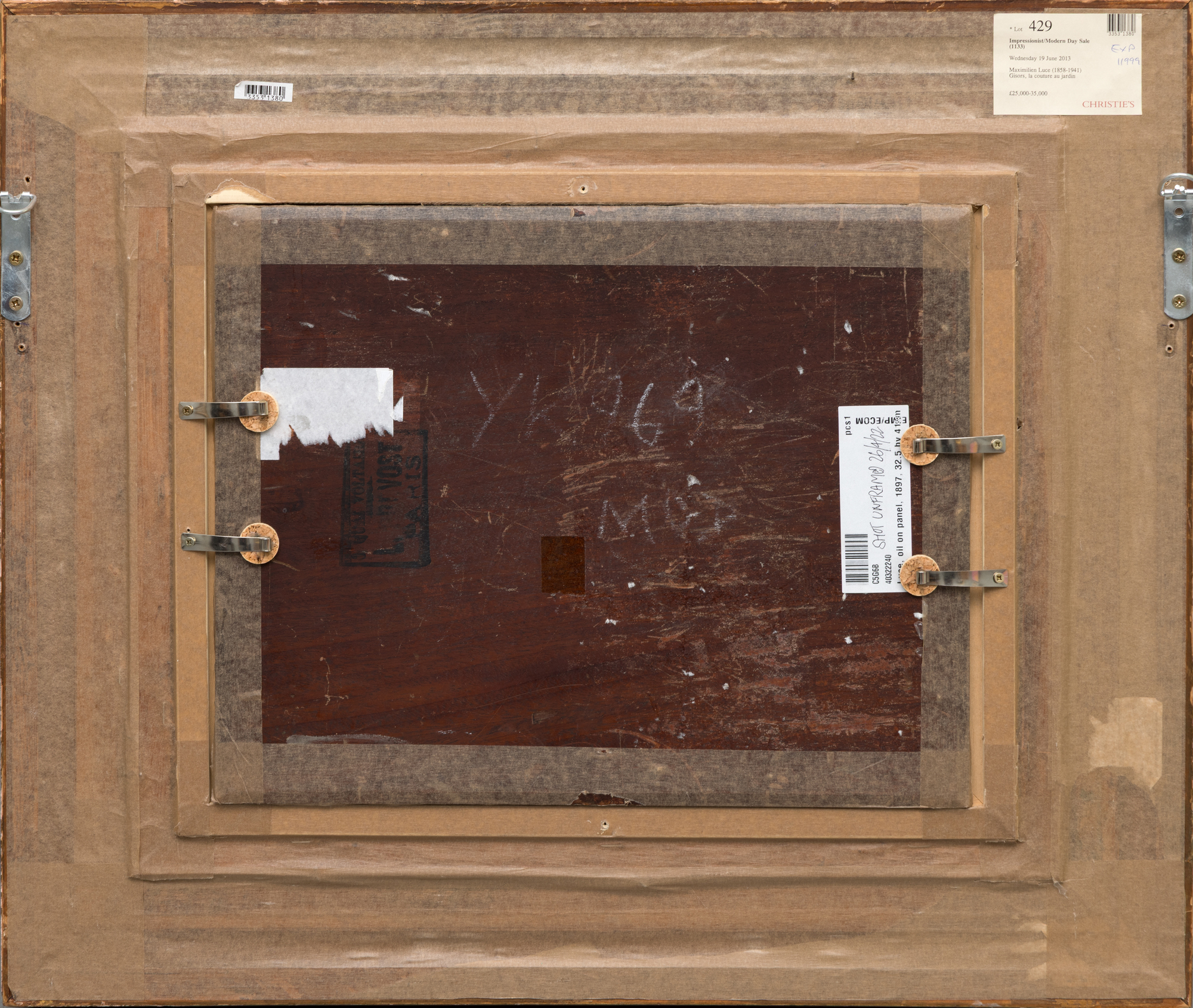 MAXIMILIEN LUCE – La Couture au Jardin, Gisors 1897 – Öl auf Holz – 32,4 x 41,4 cm