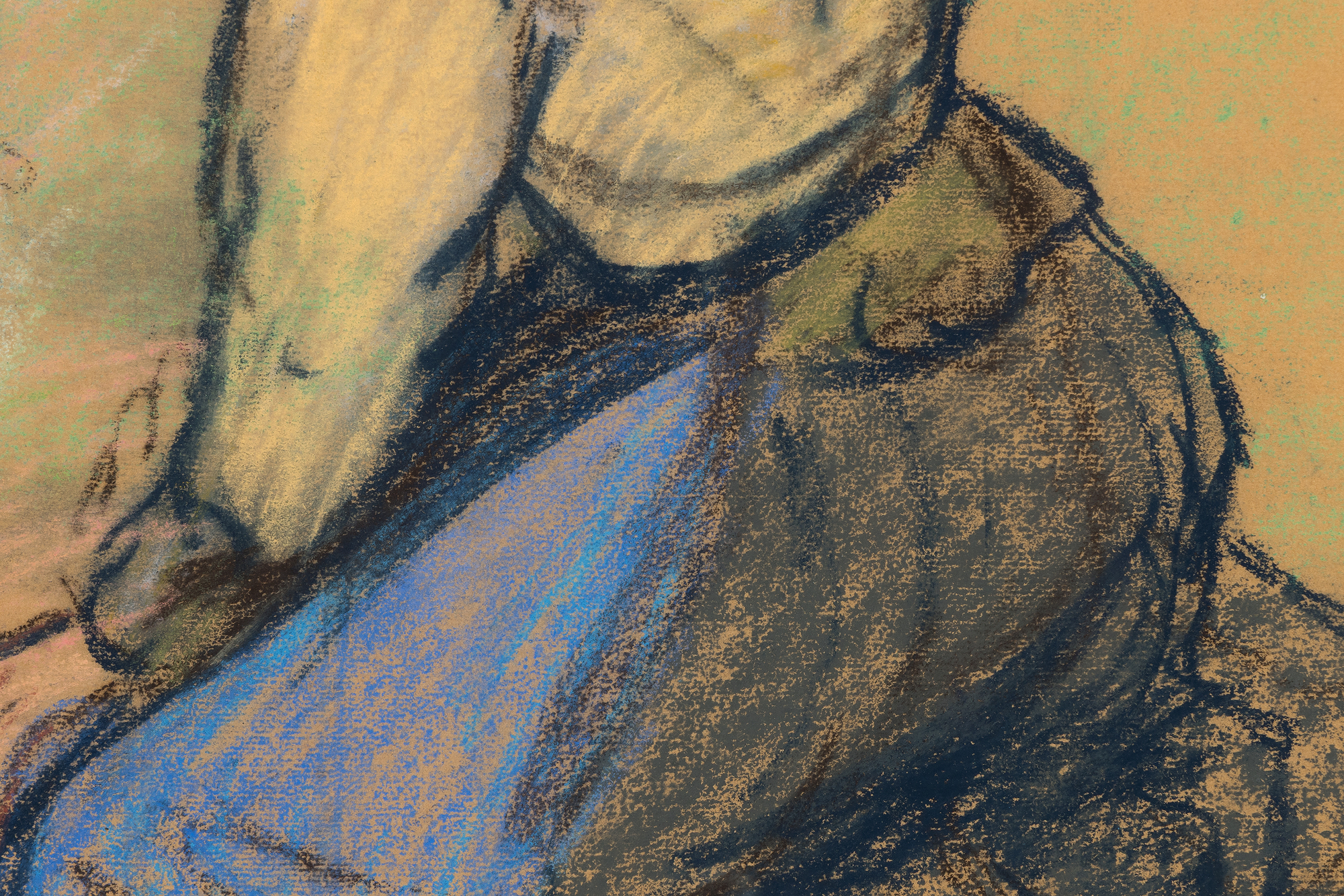 CAMILLE PISSARRO - Paysannes Assises - crayon sur papier - 40,6 x 55,9 cm