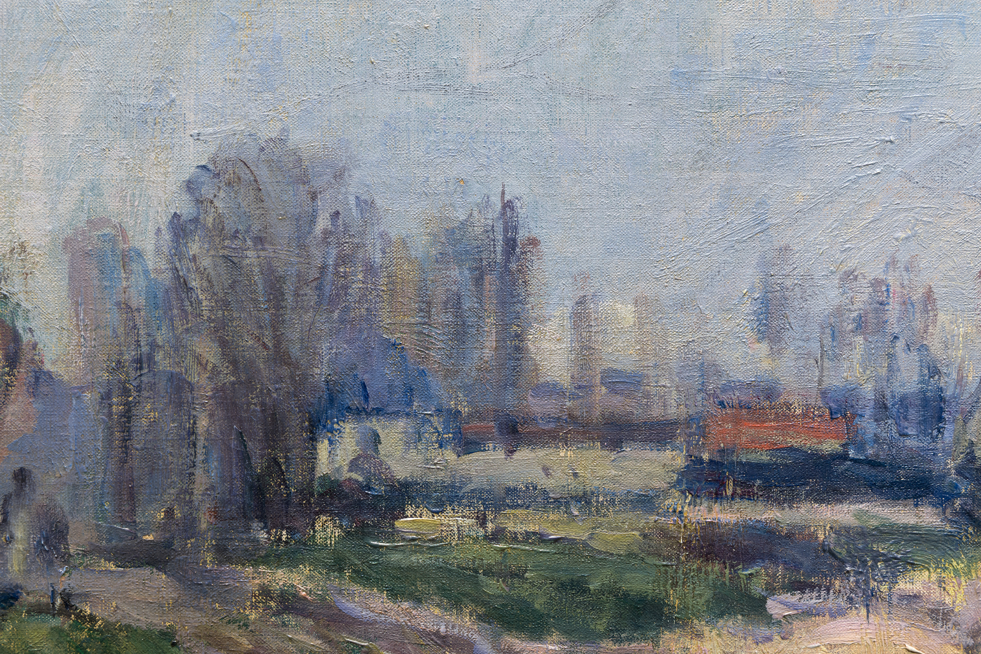 <div>Alfred Sisley’s <em>Le Lavoir de Billancourt</em> (1879) is a superb example of the artist’s lifelong devotion to painting directly before nature, and to the quiet drama of landscape in flux. Often described as the “purest” plein air painter of the Impressionist circle, Sisley maintained an almost exclusive relationship with landscape, attending to the subtlest changes of season, weather, and time of day. His river scenes in particular have long been compared to Monet’s for their sensitivity to water—its shifting reflections, softened edges, and the way light dissolves form into atmosphere. </div><br><br><div>&nbsp;</div><br><br><div>Painted along the Seine at Billancourt—an industrial town west of Paris—this work belongs to the sequence of views Sisley produced after the upheavals of 1871, when he moved his family first to Louveciennes and later to nearby Marly-le-Roi. The Seine valley offered him an ever-renewing motif: looping river bends, villages threaded along the banks, and a landscape marked by both history and modern life. Here, the floating washing house (a lavoir) sits low on the water, a practical structure where locals could wash clothes directly in the river for a small fee. Sisley transforms this everyday subject into an evocation of lived place, where human activity is integrated seamlessly into the broader rhythms of sky and current. </div><br><br><div>&nbsp;</div><br><br><div>The 1870s are widely recognized as Sisley’s “golden period”—when his work speaks in a distinctly personal voice rather than under the overt influence of Corot, Courbet, or even early Monet. After ceasing to exhibit at the Salon after 1877, his compositions grew more complex and less dependent on traditional recession and linear perspective, shifting instead toward interlocking patterns and the expressive energy of his brushwork. In<em> Le Lavoir de Billancourt</em>, layers of pigment are built up in quick, multidirectional strokes, creating a richly textured surface saturated with color and air. This heightened spontaneity aligns with contemporary praise for Sisley’s ability to seize passing moments—clouds, breeze, and trembling foliage—so that space and light feel inseparable, and the scene remains vibrantly in motion. The painting is recorded in the François Dault<em> Alfred Sisley: catalogue raisonné de l'oeuvre peint</em> (1959) as no. 315. </div>