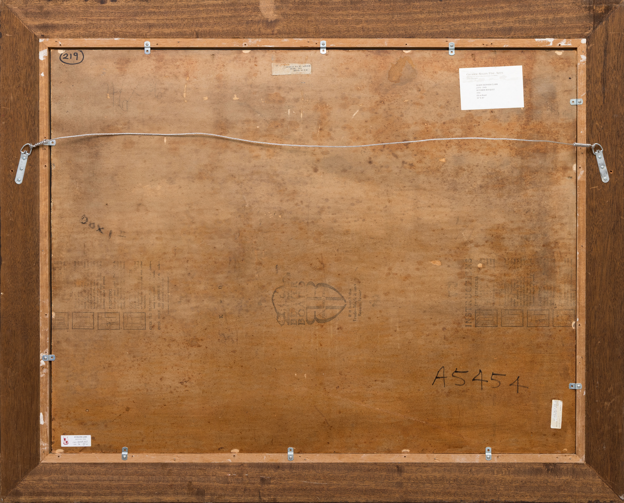 <div>Alson Clark’s <em>Autumn, St. Lawrence River</em> (1916) is a celebration of seasonal color and painterly assurance, created during a highly productive summer spent along the St. Lawrence River. Painted at a moment of peak confidence, the work follows closely on the artist’s major success at the Panama–Pacific International Exposition, where Clark filled an entire exhibition room with his paintings—an achievement that firmly established his reputation and momentum at this stage of his career. </div><br><br><div>&nbsp;</div><br><br><div>The composition unfolds across a gently rolling landscape animated by the brilliance of early autumn. Trees blaze with saturated yellows, oranges, and soft reds, their foliage rendered in broken, impressionistic strokes against a clear, luminous blue sky. Clark’s confident handling of paint allows color to carry form, creating a sense of depth through overlapping passages. Small grazing cattle dot the hillside, providing scale and a quiet note of pastoral life that anchors the composition without interrupting its chromatic rhythm. </div><br><br><div>&nbsp;</div><br><br><div>Clark was celebrated for his ability to fuse American landscape painting with lessons drawn from European Impressionism, and this work exemplifies that synthesis. The surface remains lively and tactile, with visible brushwork that conveys movement and atmosphere while maintaining compositional harmony. <em>Autumn, St. Lawrence River </em>reflects not only the artist’s mastery of color and light, but also the assured vision of a painter fully at ease with his subject, transforming a specific place and moment into a timeless expression of seasonal abundance. </div>